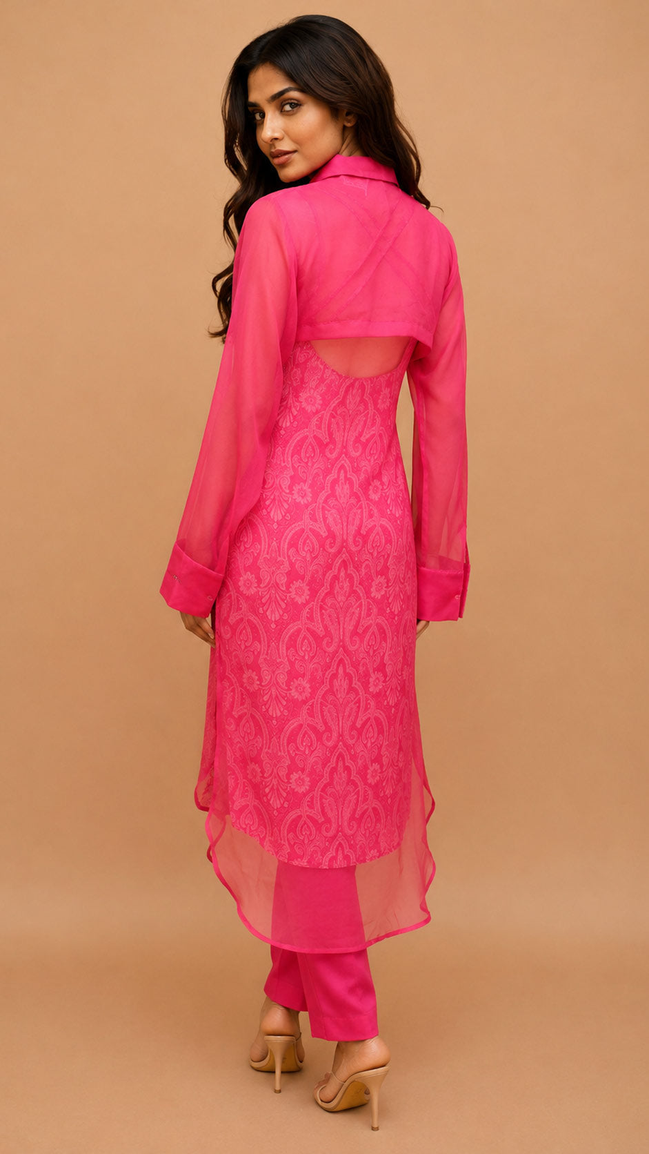 Kurta with pant (2 piece set with printed inner an Accessories) for traditional wear