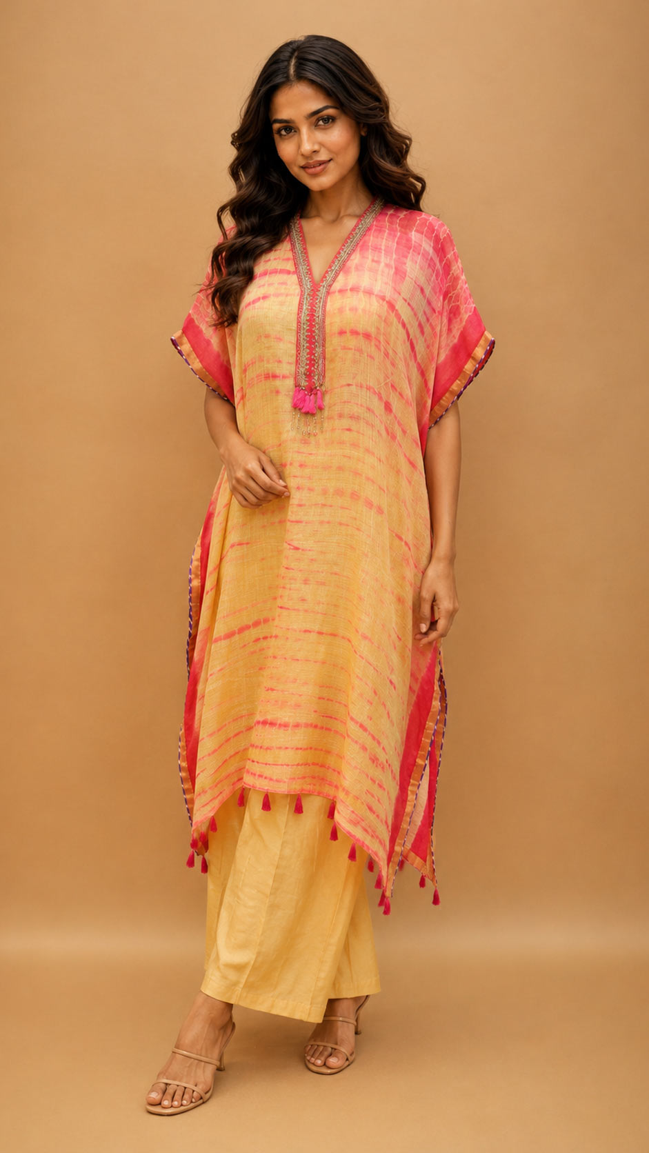 Kaftan kurta with pant for occasionally wear