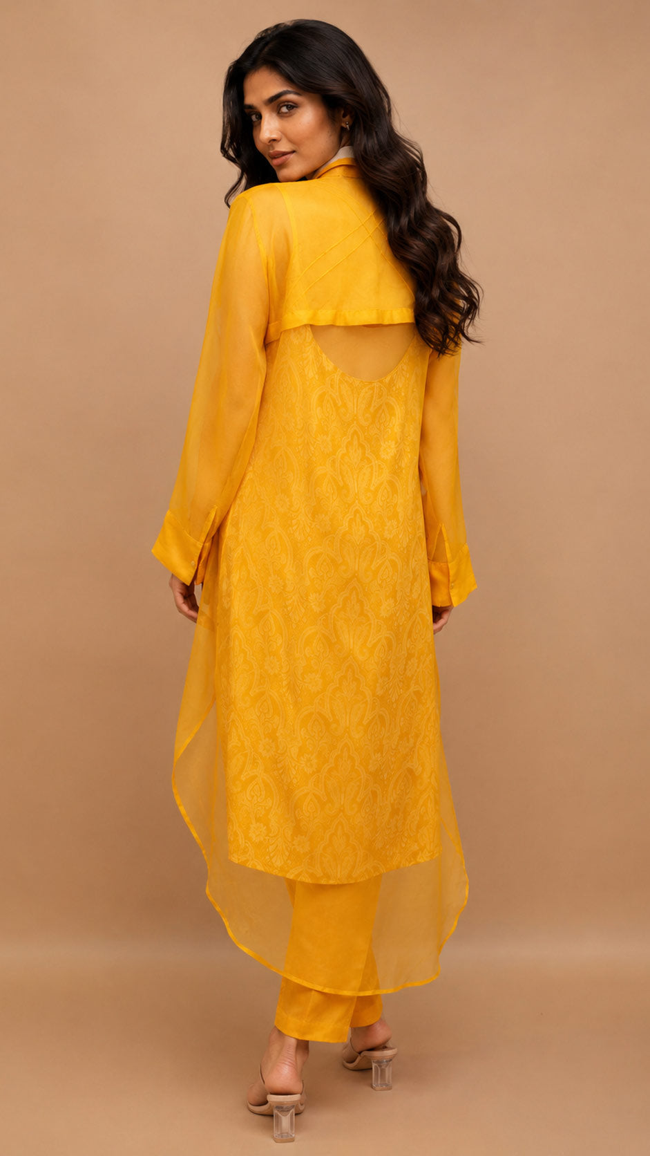 Kurta with pant (2 piece set with printed inner an Accessories) for traditional wear