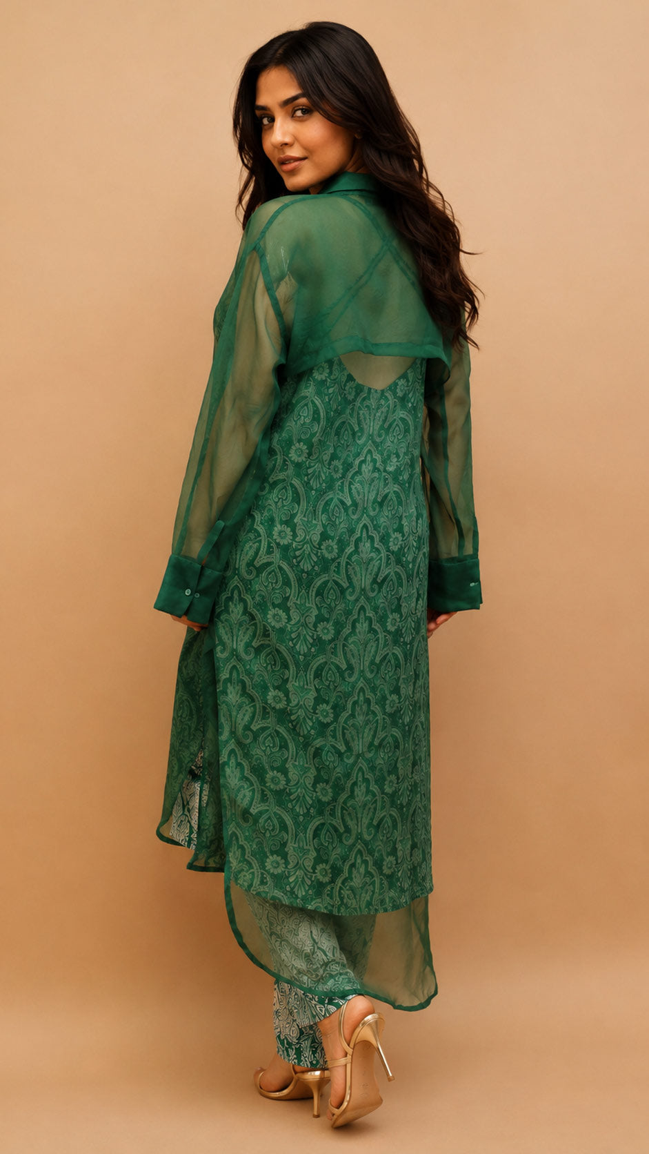 Kurta with pant (2 piece set with printed inner an Accessories) for traditional wear