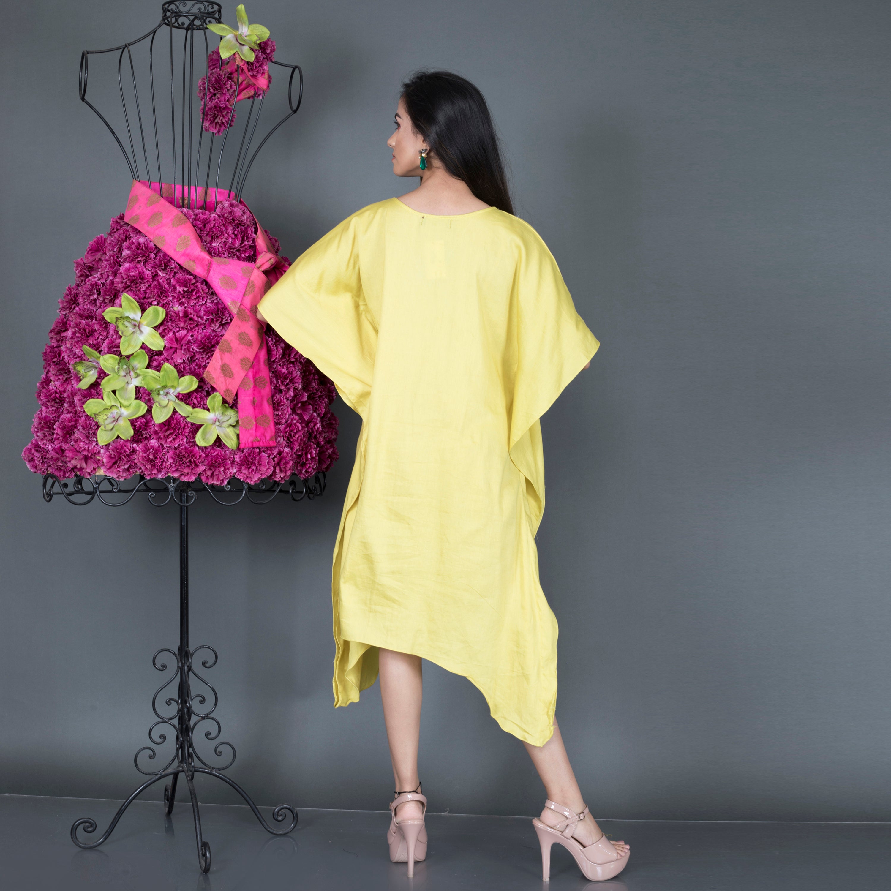 Applique patch work dress