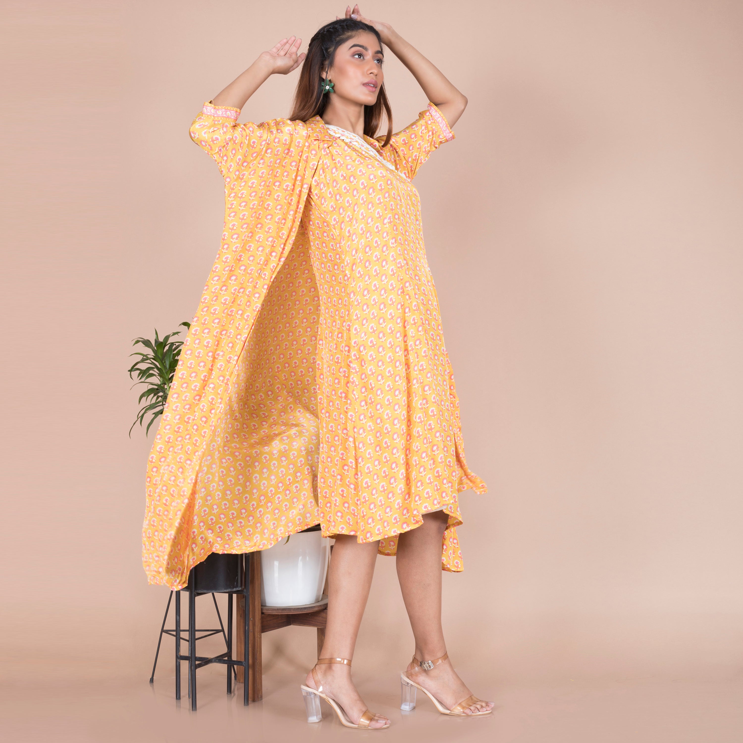 One shoulder one piece dress with jacket