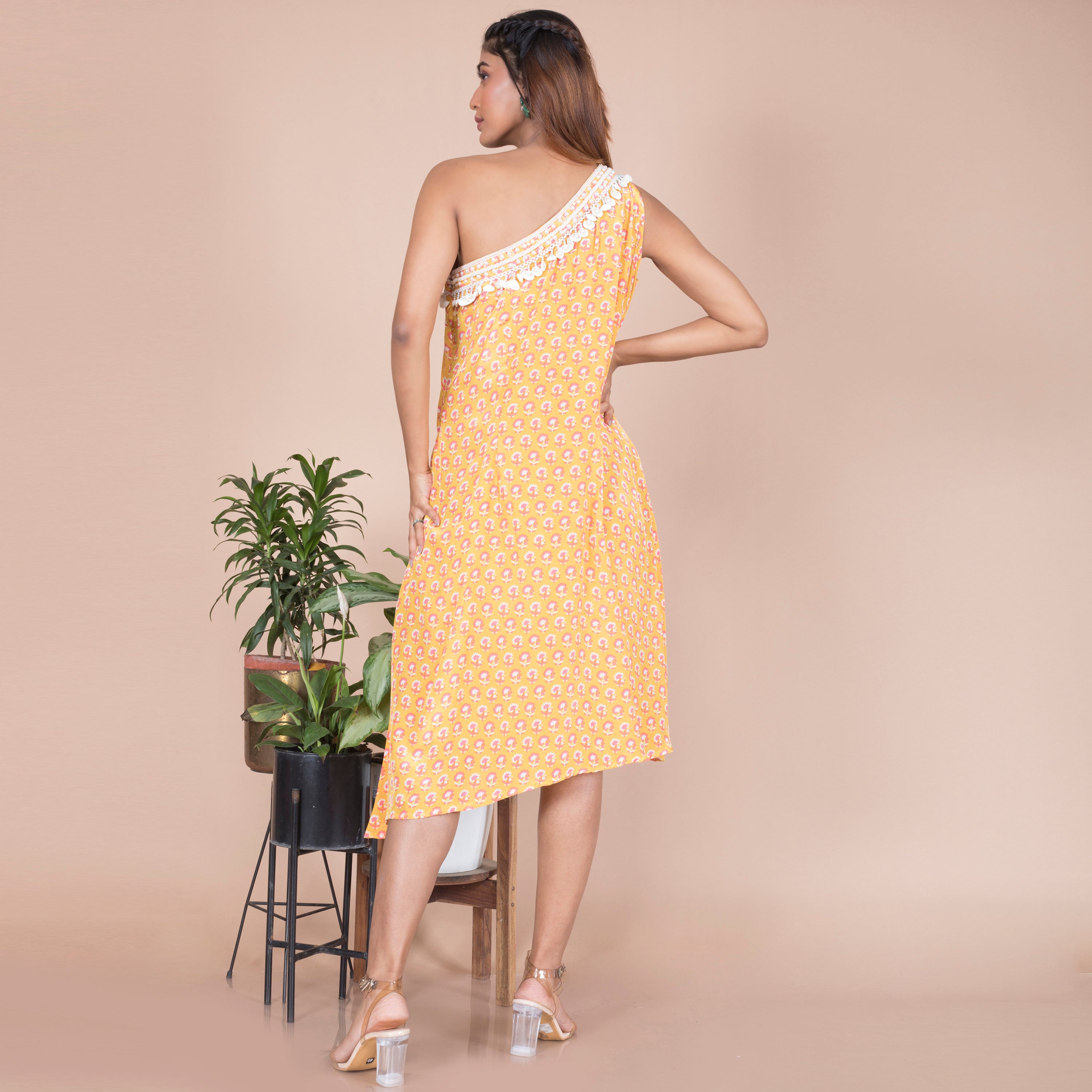 One shoulder one piece dress with jacket