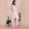 Printed jumpsuit with Organza jacket