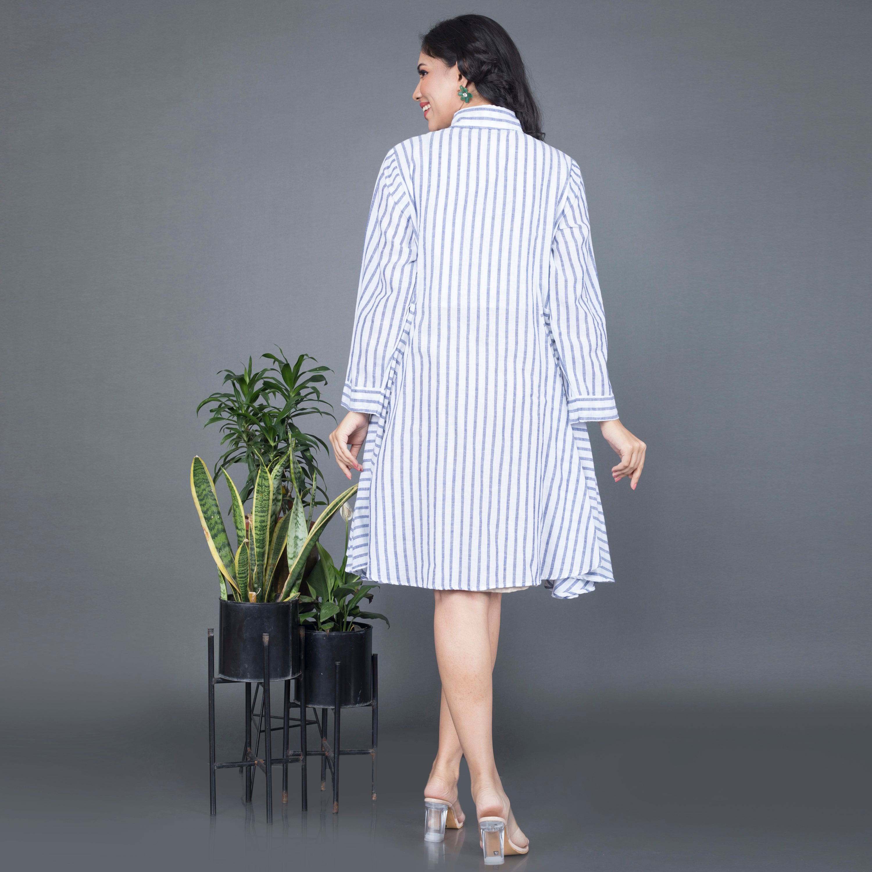 Cotton midi shirt dress