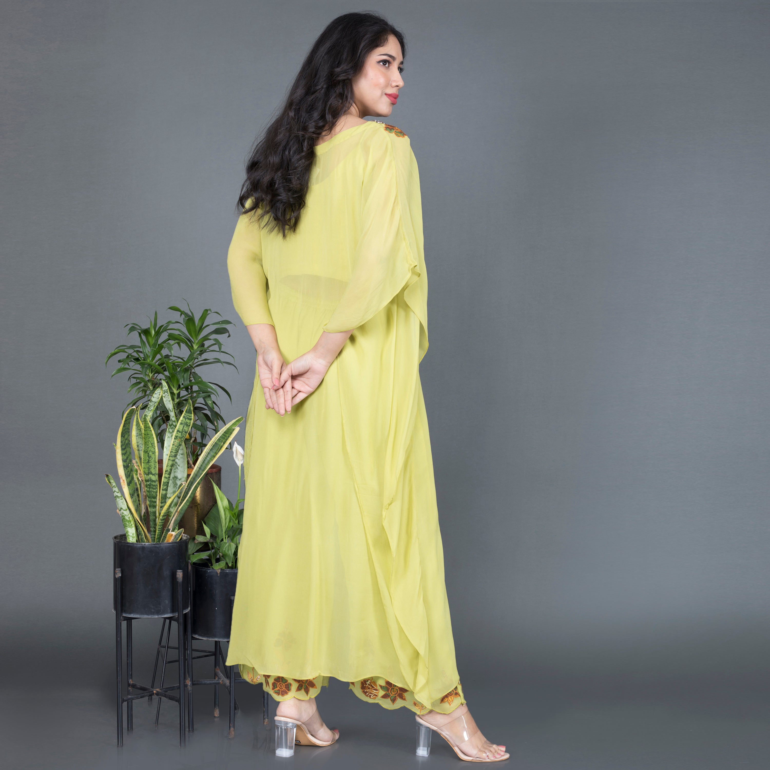 Embroidered Kaftan Kurta Set