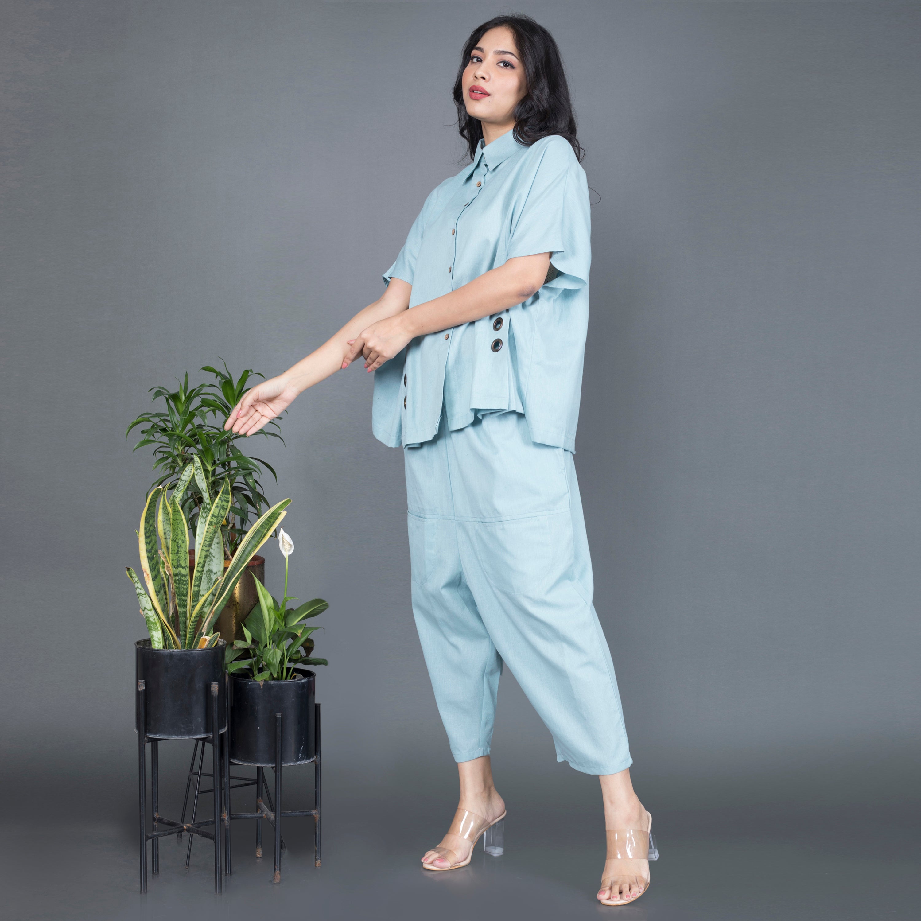 Collared cotton Co Ord set