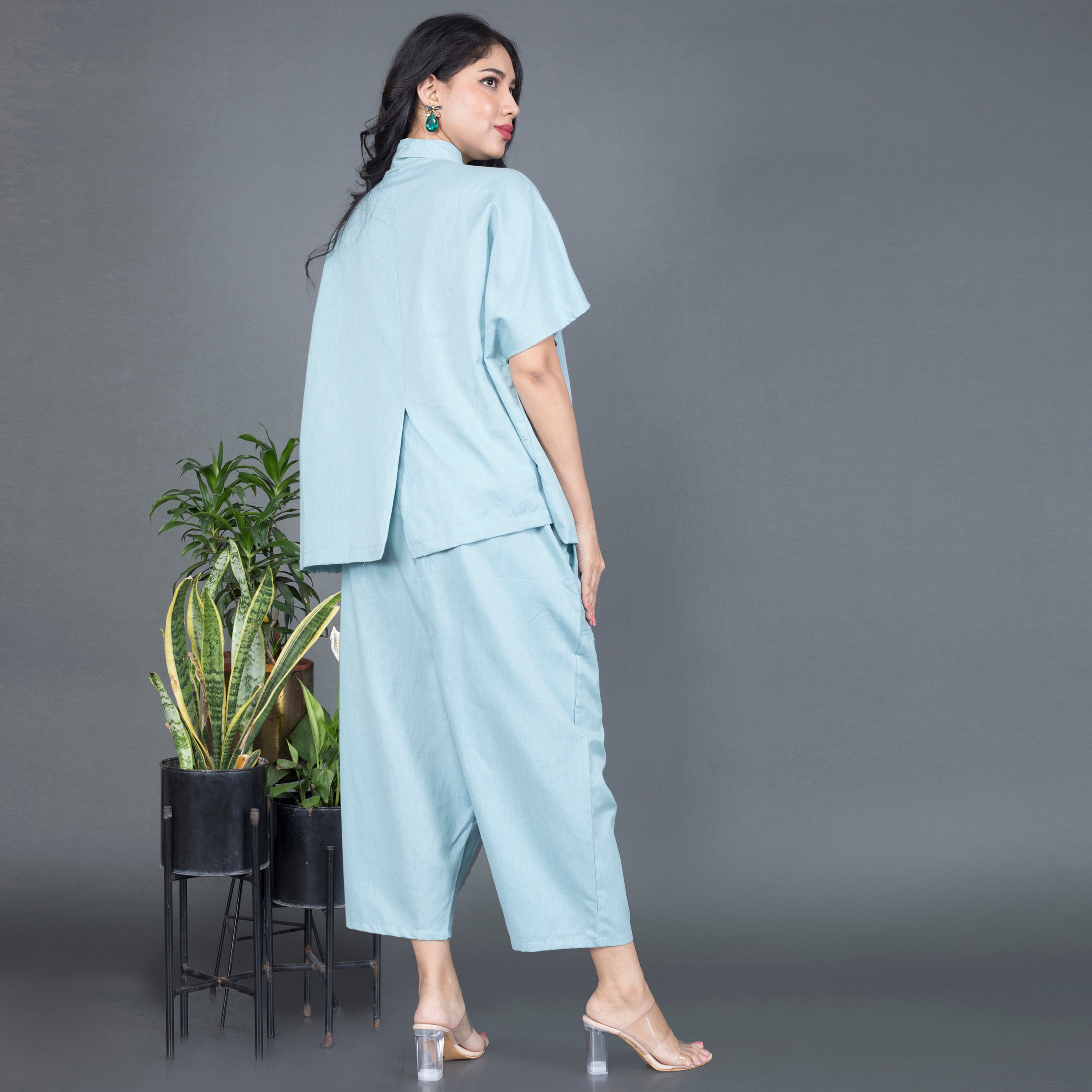 Collared cotton Co Ord set