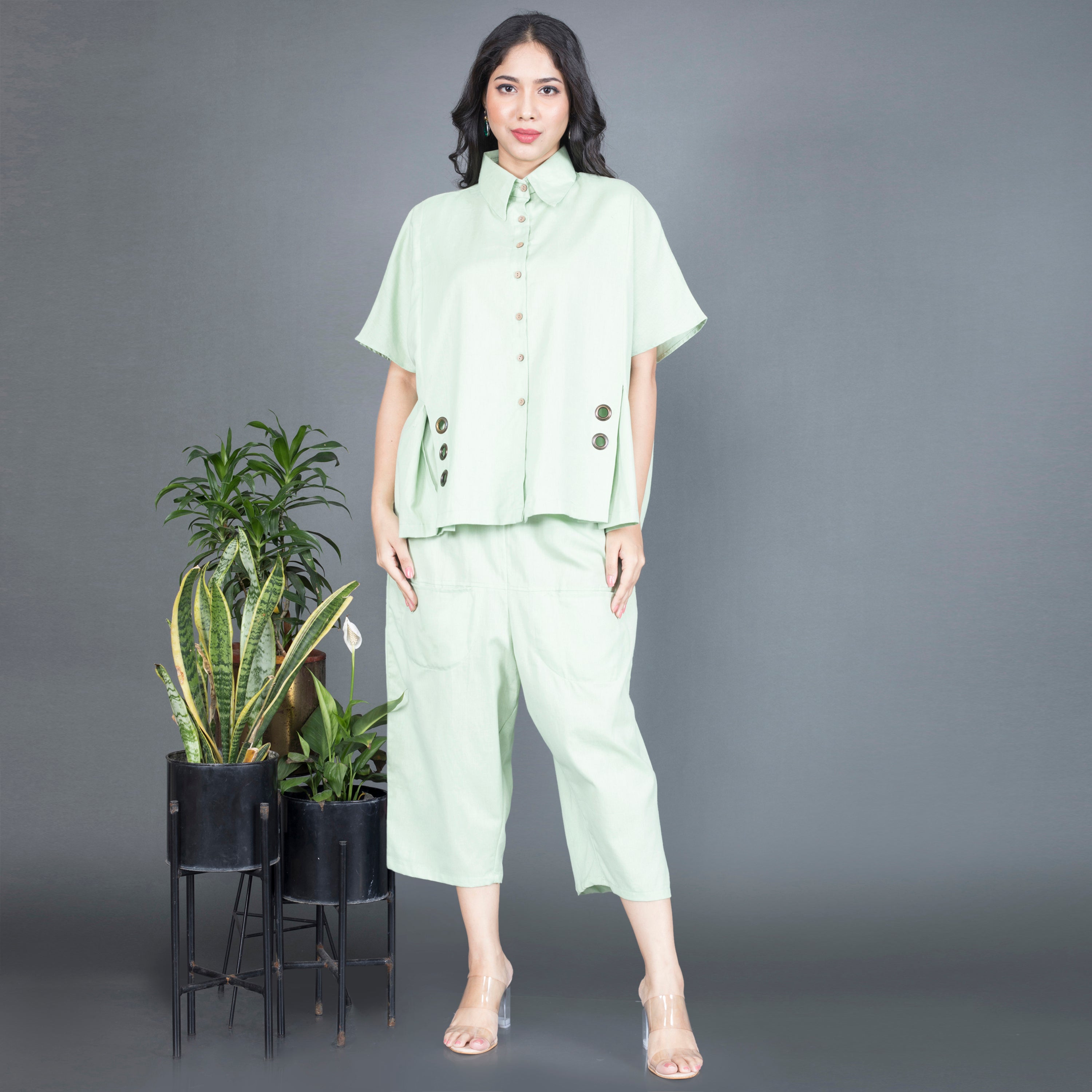 Collared cotton Co Ord set