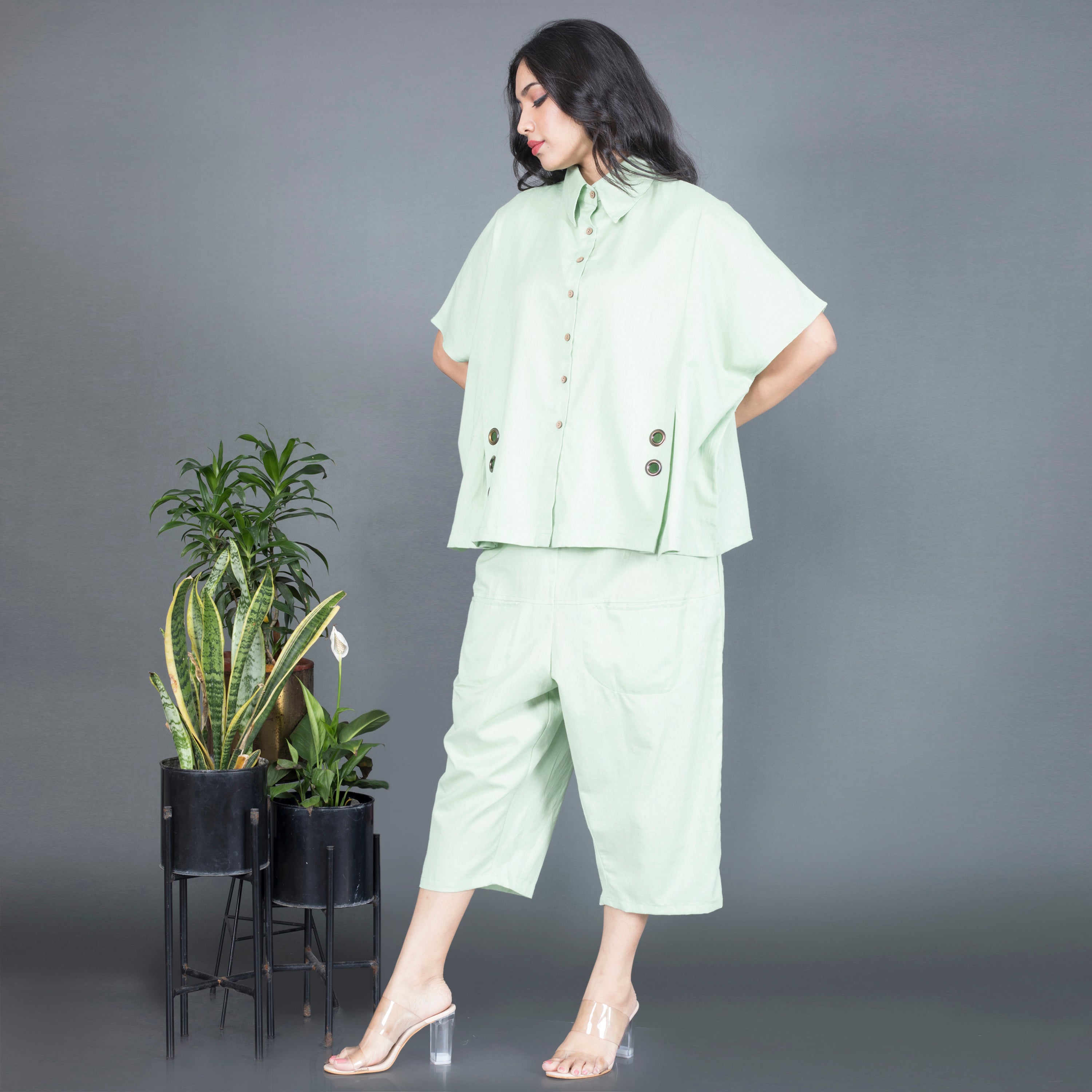 Collared cotton Co Ord set