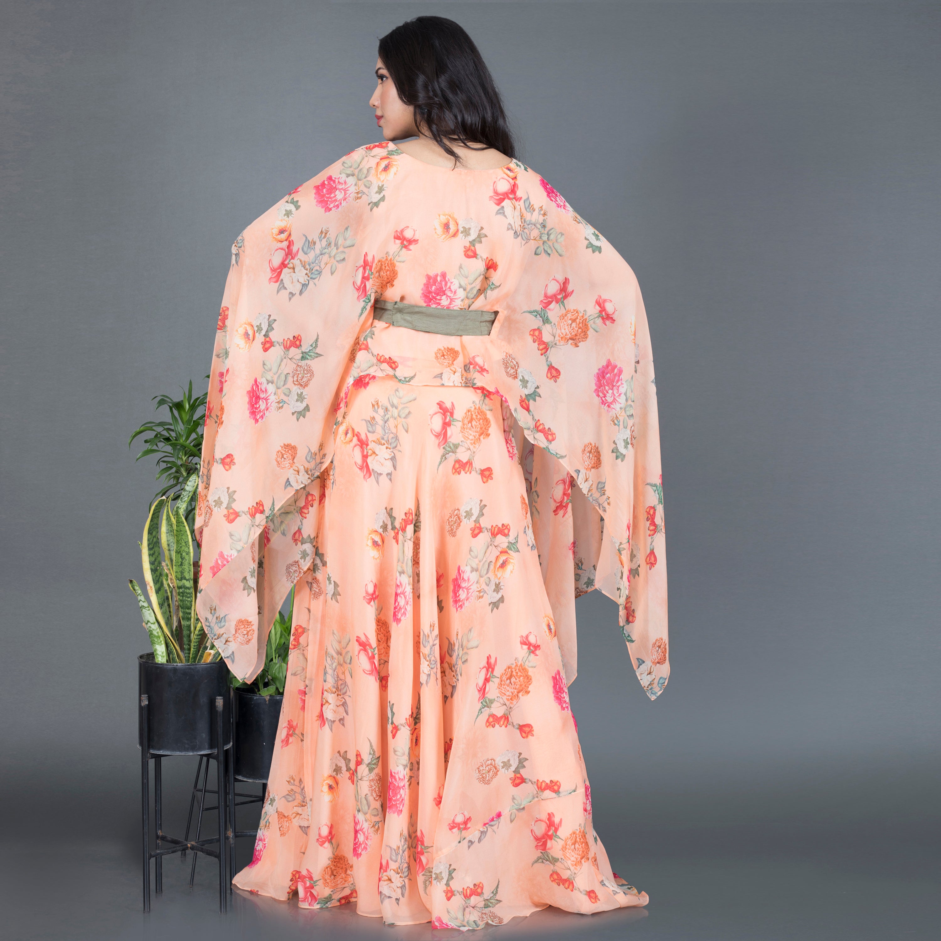 Floral Cape Co Ord set with belt