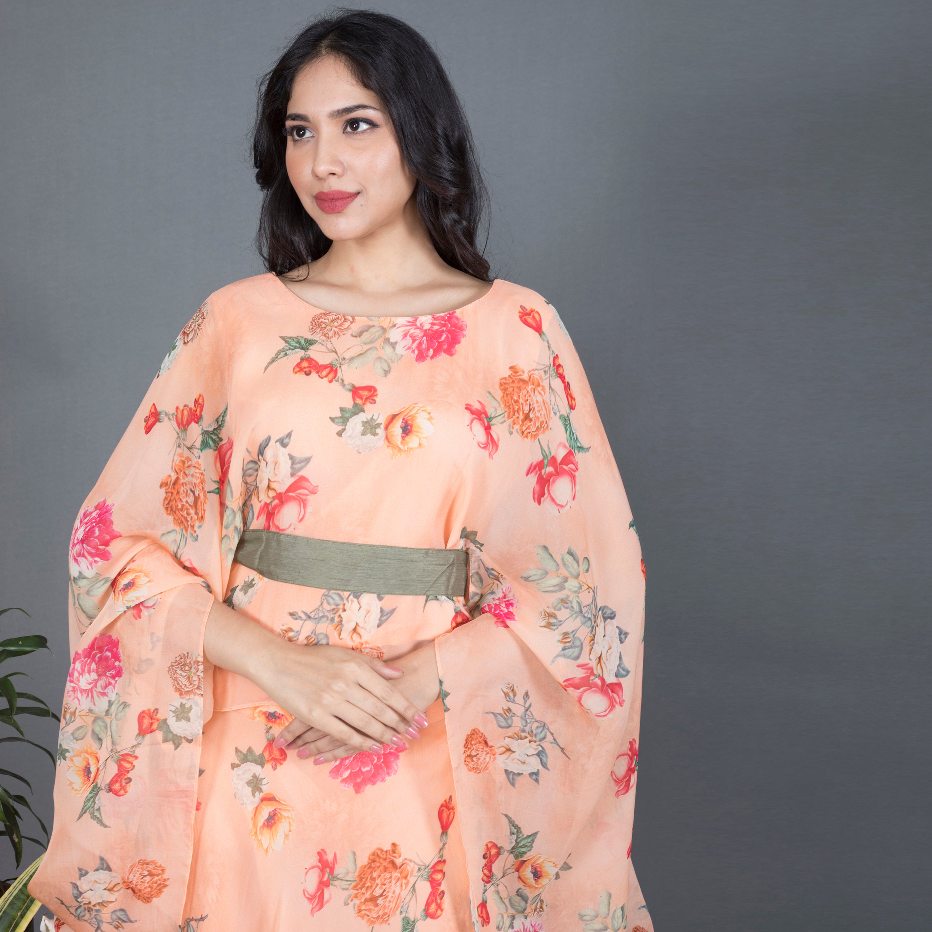 Floral Cape Co Ord set with belt