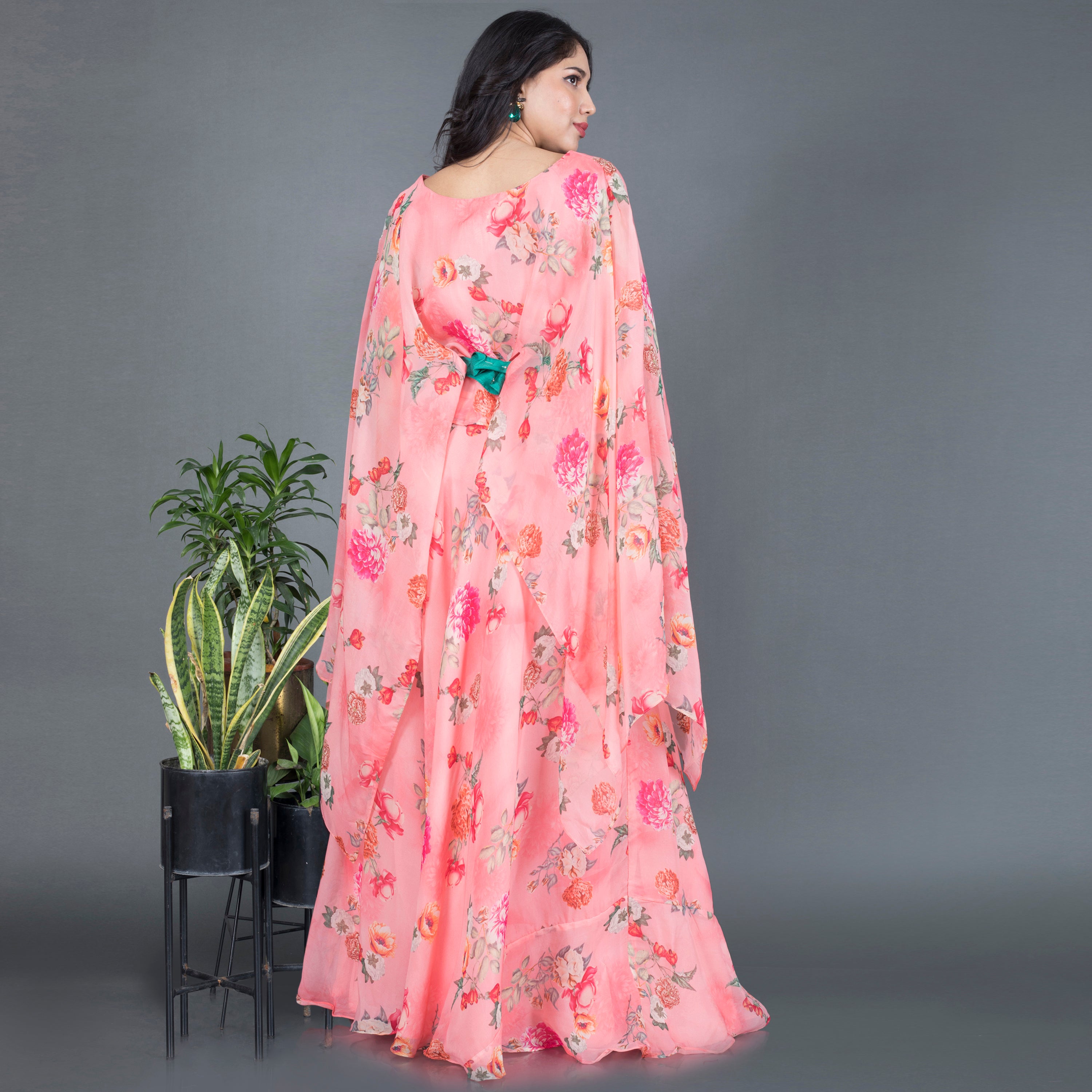 Floral Cape Co Ord set with belt