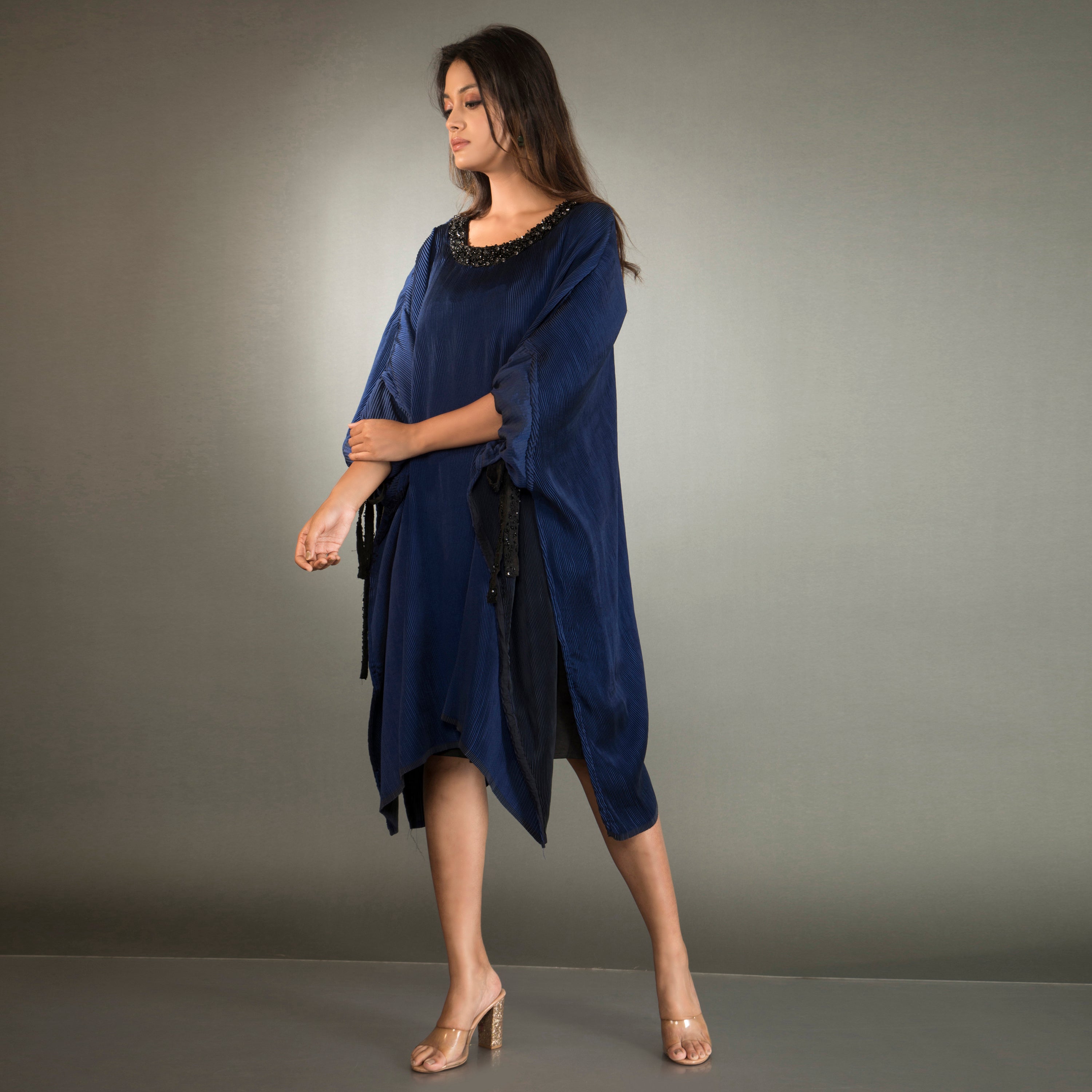 One Piece Kaftan Dress with Embelished Neckline