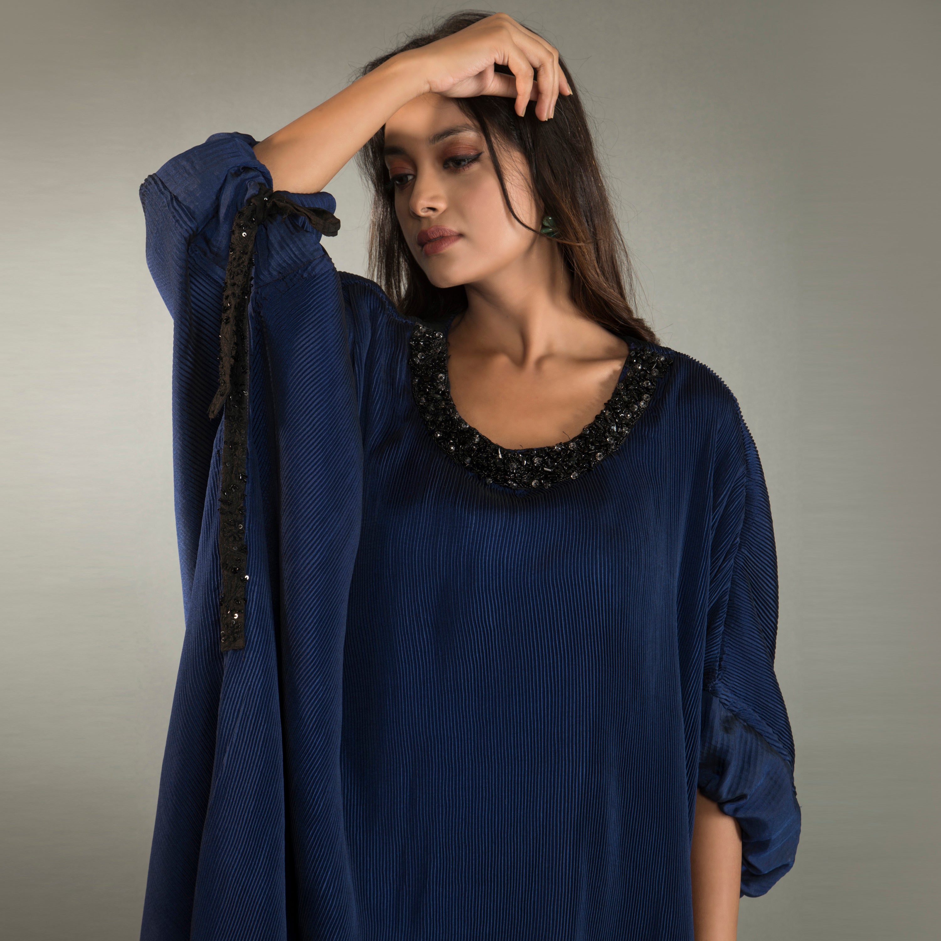 One Piece Kaftan Dress with Embelished Neckline