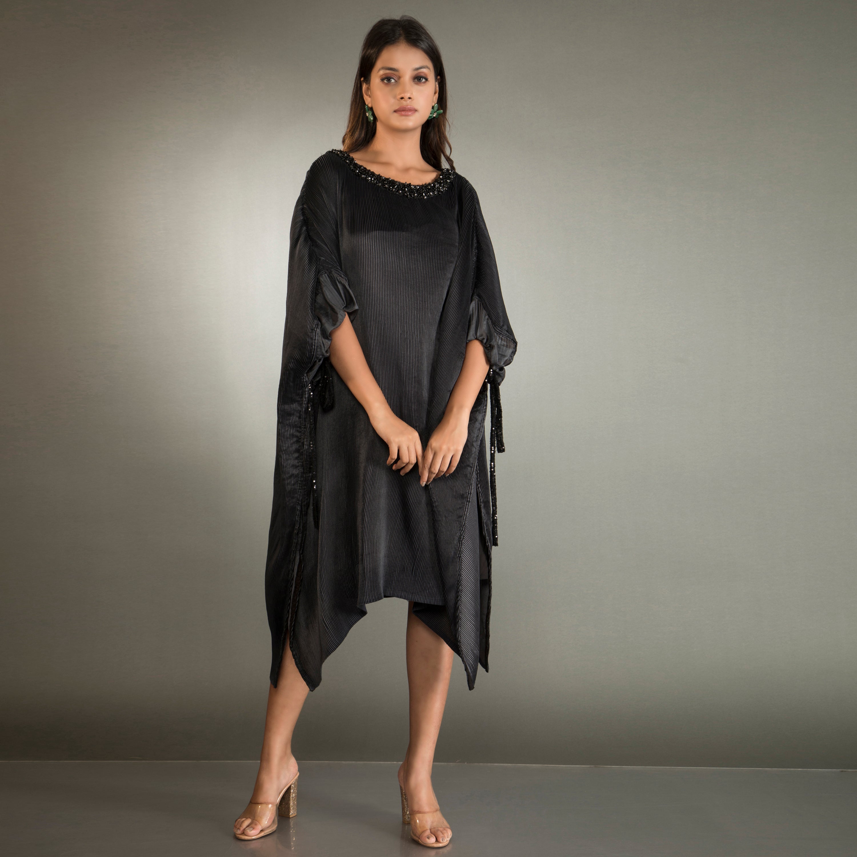 One Piece Kaftan Dress with Embelished Neckline