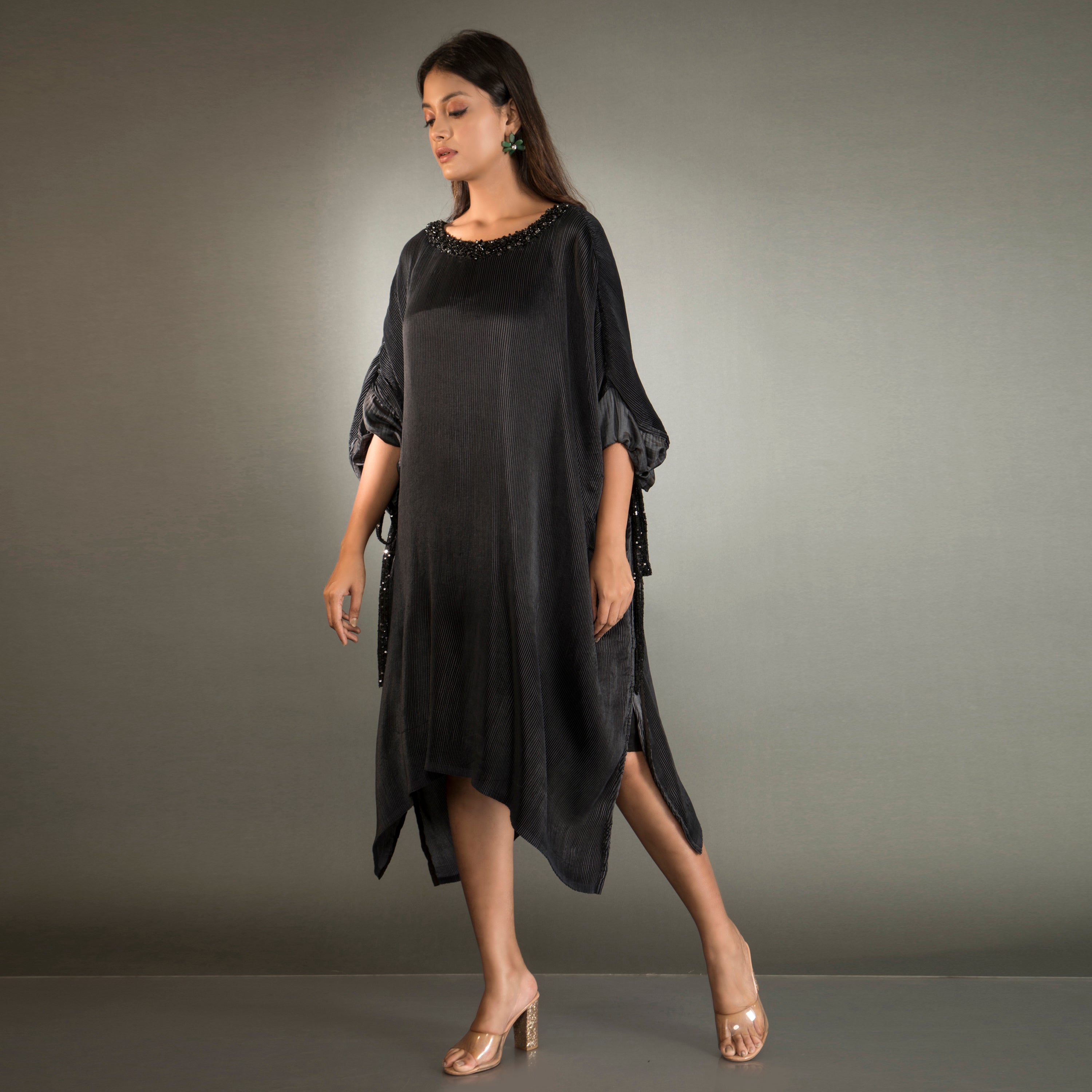 One Piece Kaftan Dress with Embelished Neckline