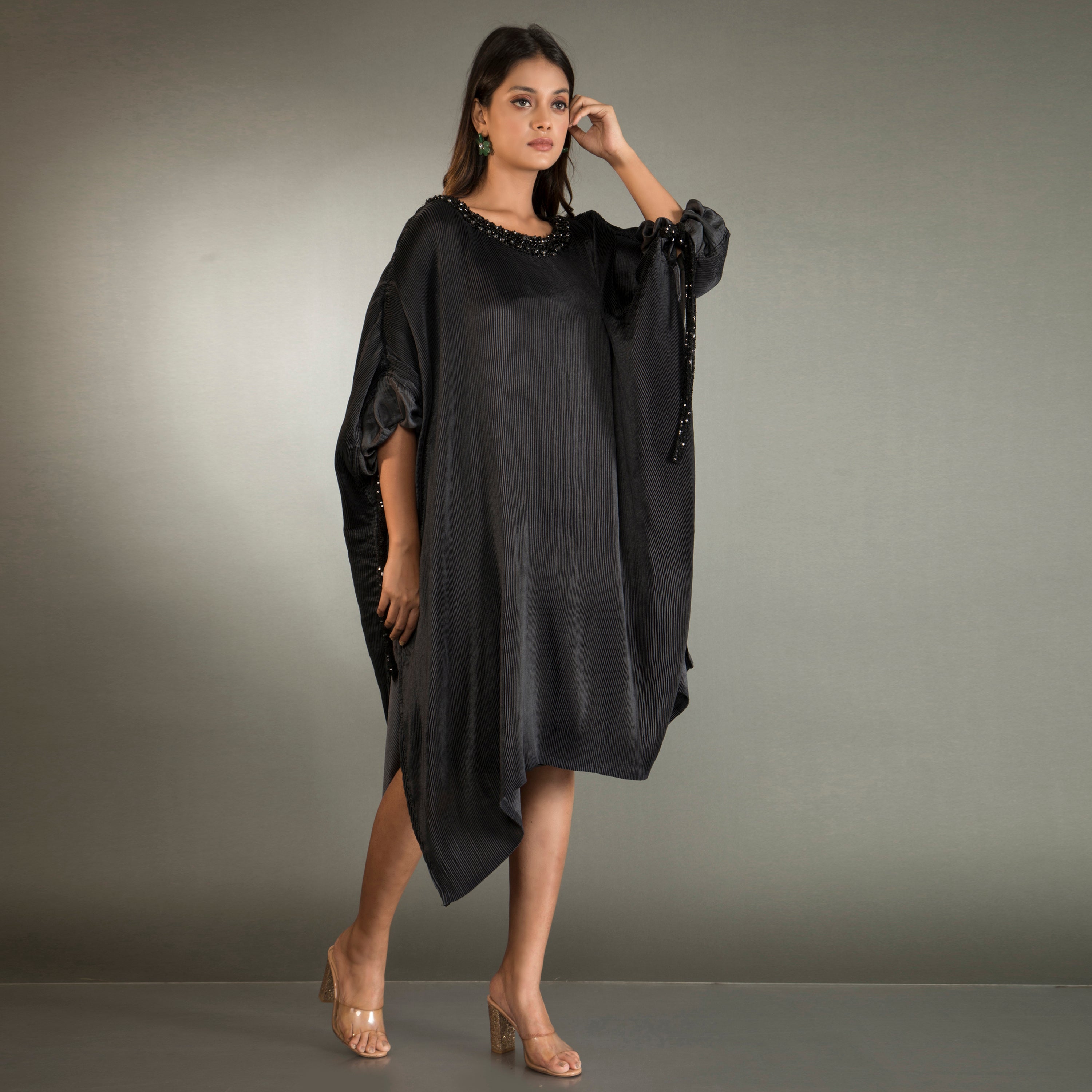 One Piece Kaftan Dress with Embelished Neckline