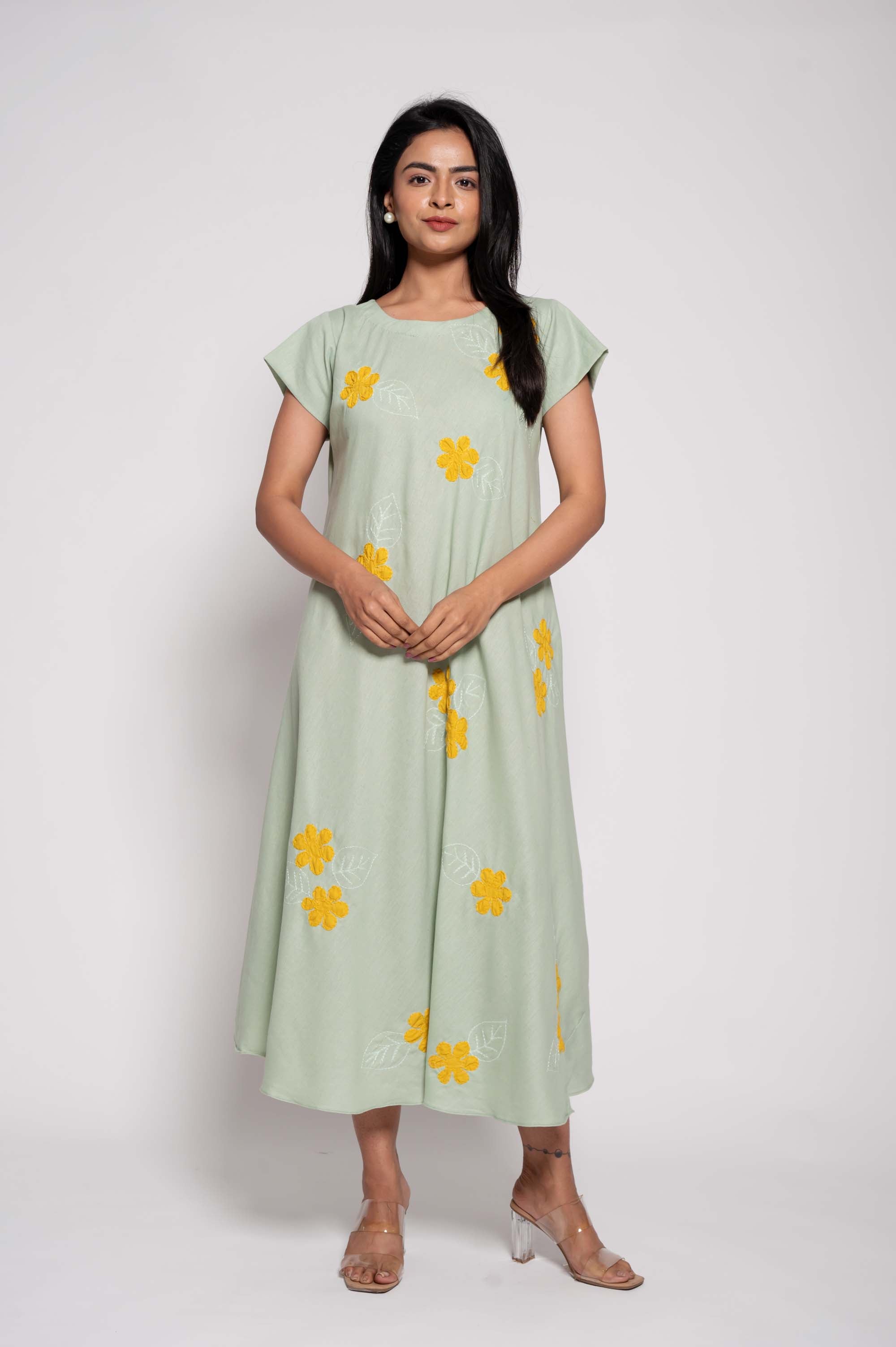 Short Sleeved floral patchwork dress