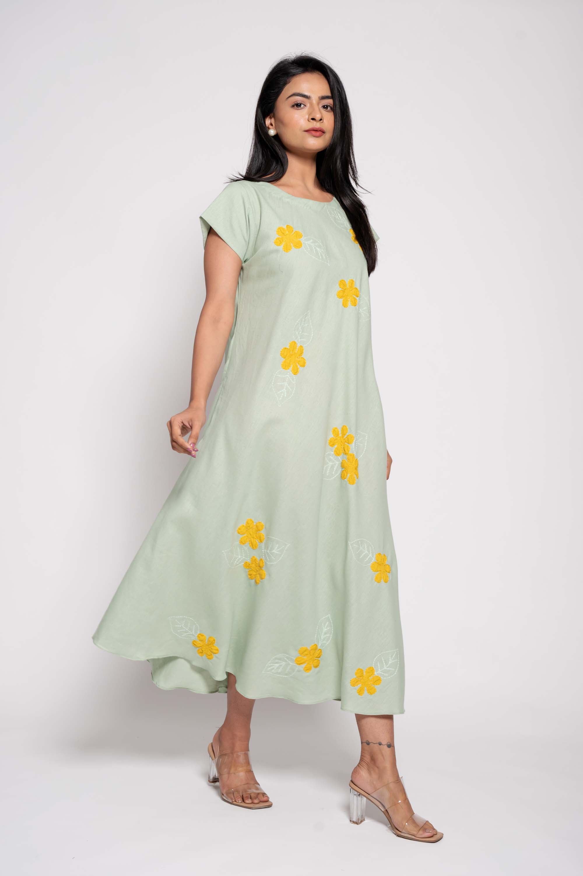Short Sleeved floral patchwork dress