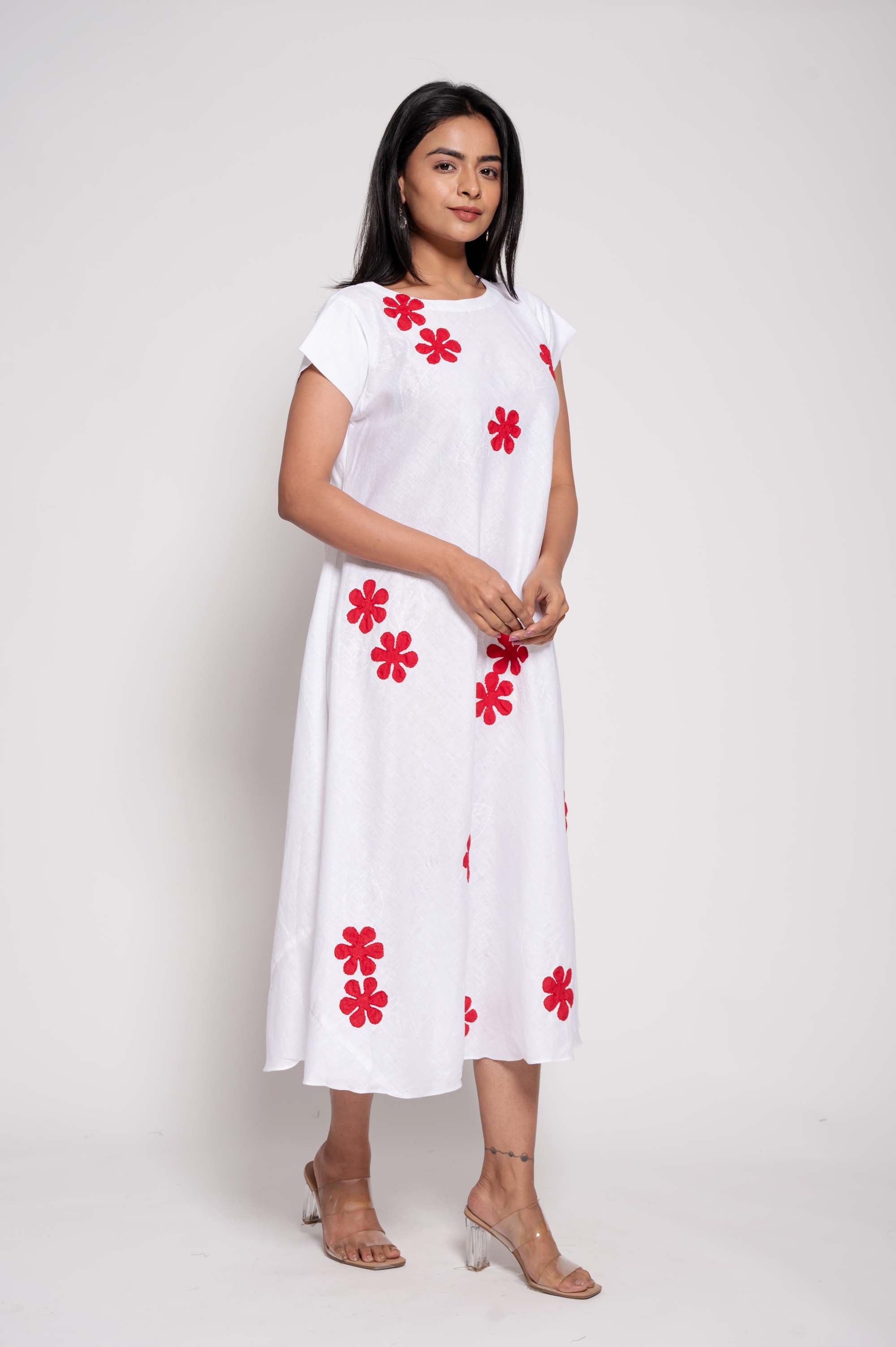 Short Sleeved floral patchwork dress