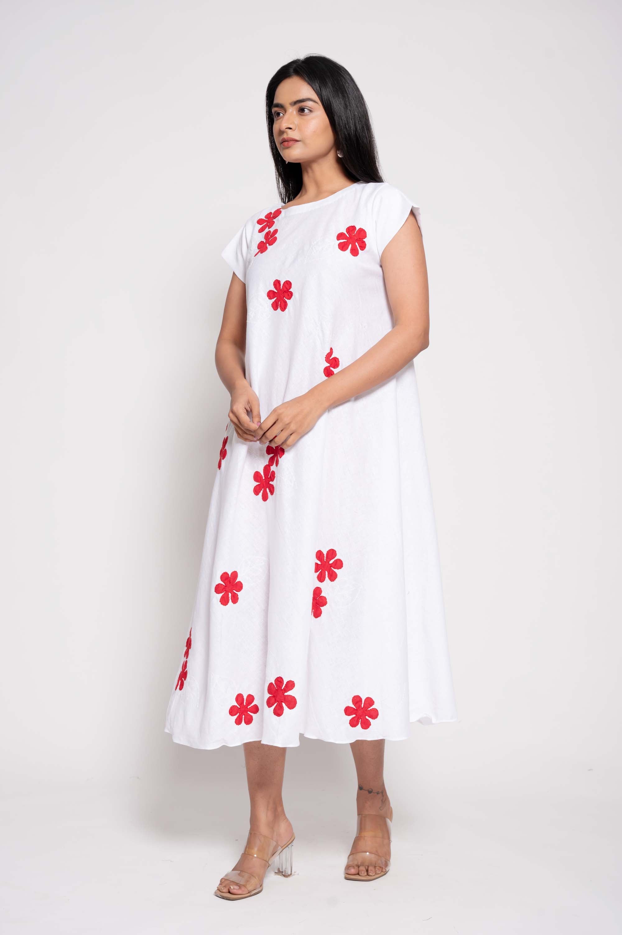 Short Sleeved floral patchwork dress
