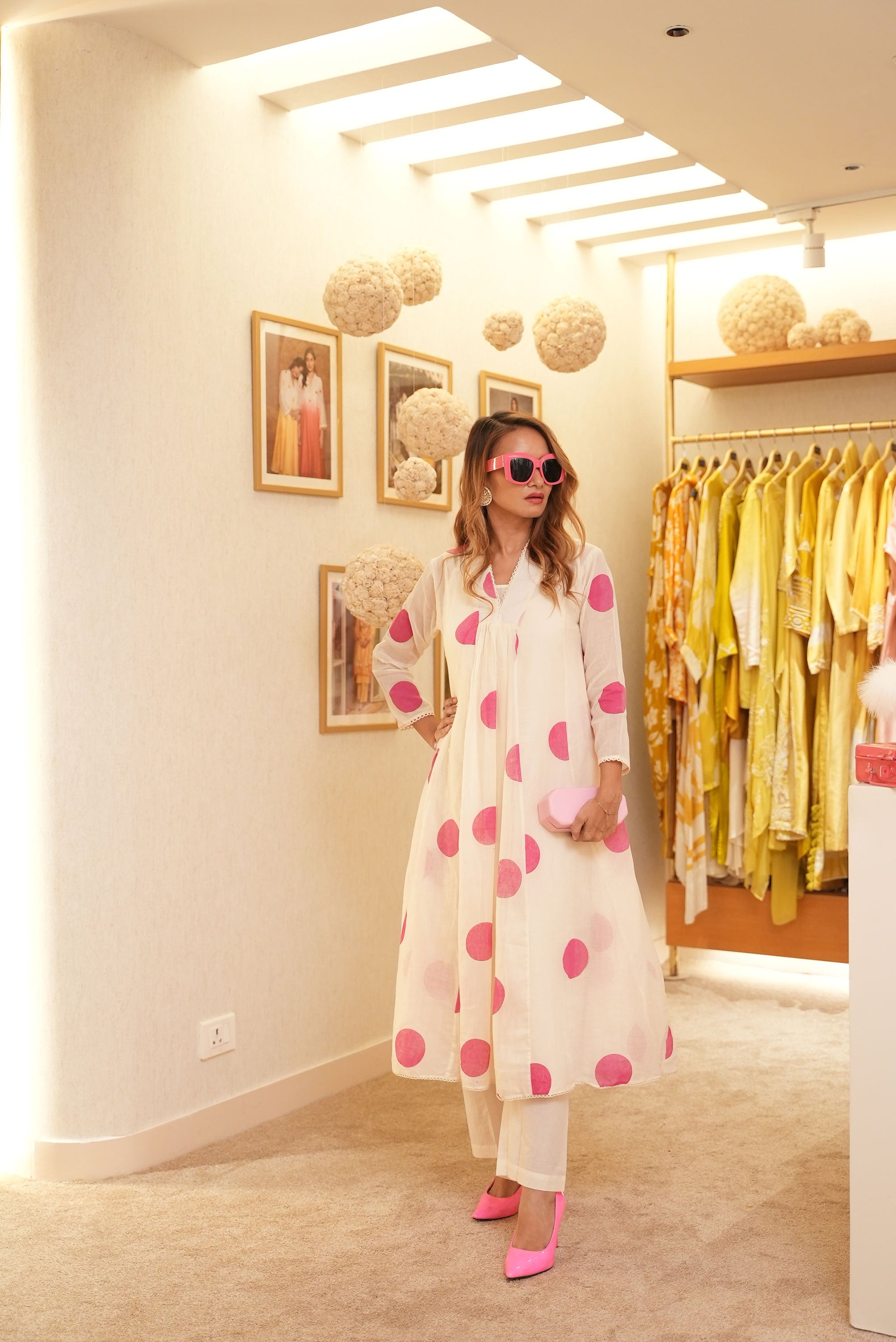 Polka Dot Kurta Set