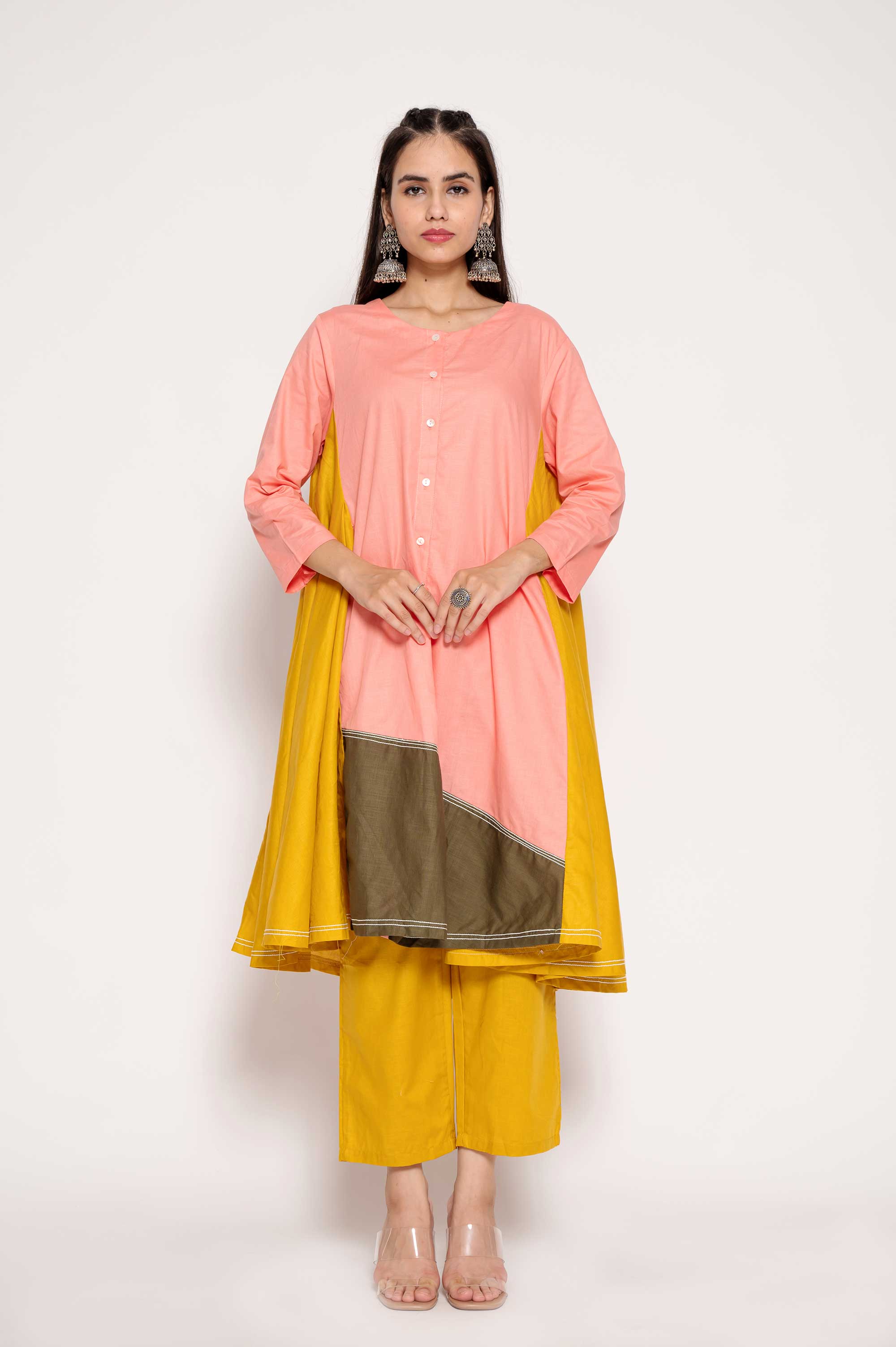 Multicolored Indo-western Kurta set