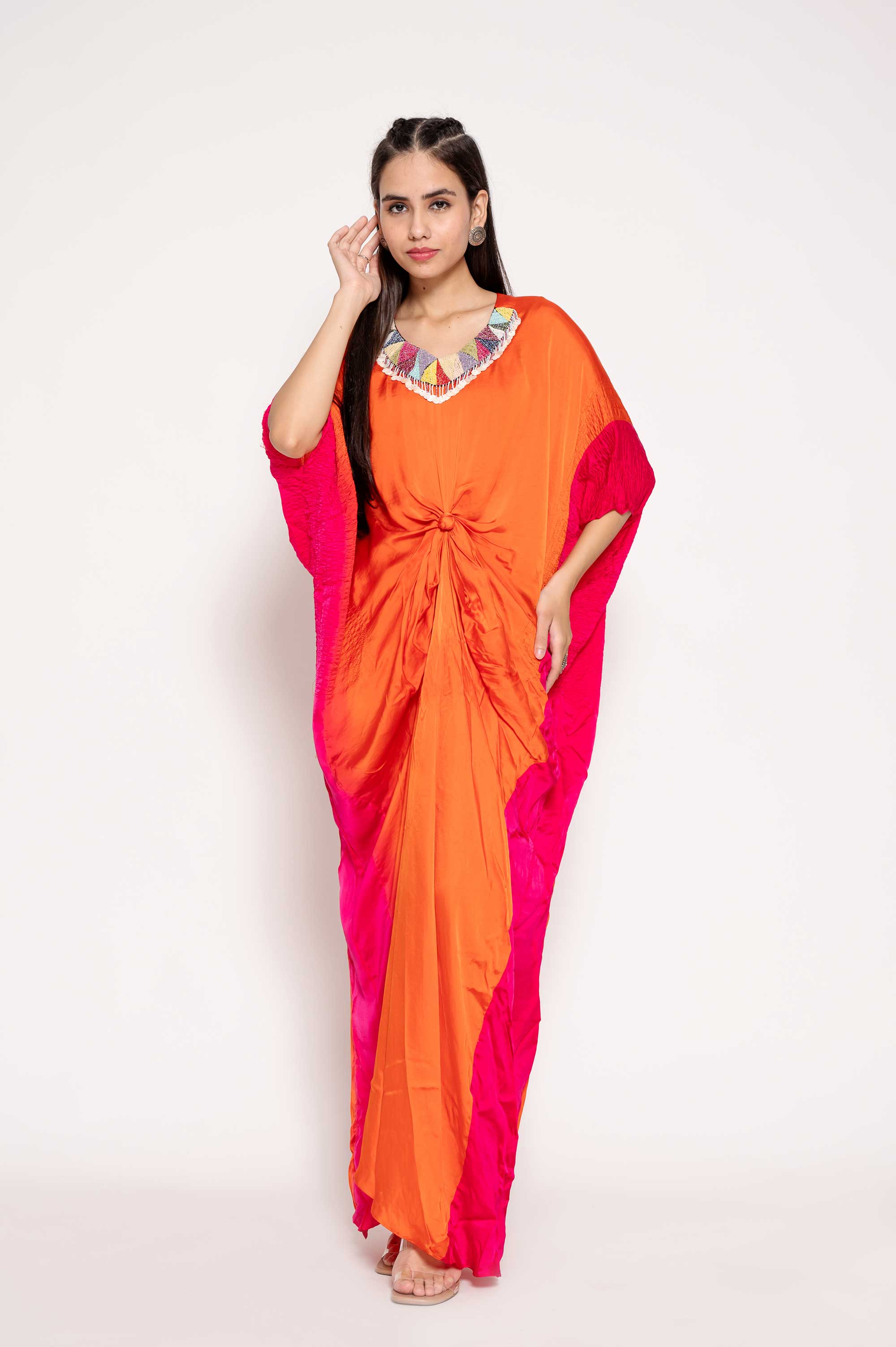 Butterfly-Gown with Beaded neckpiece Design