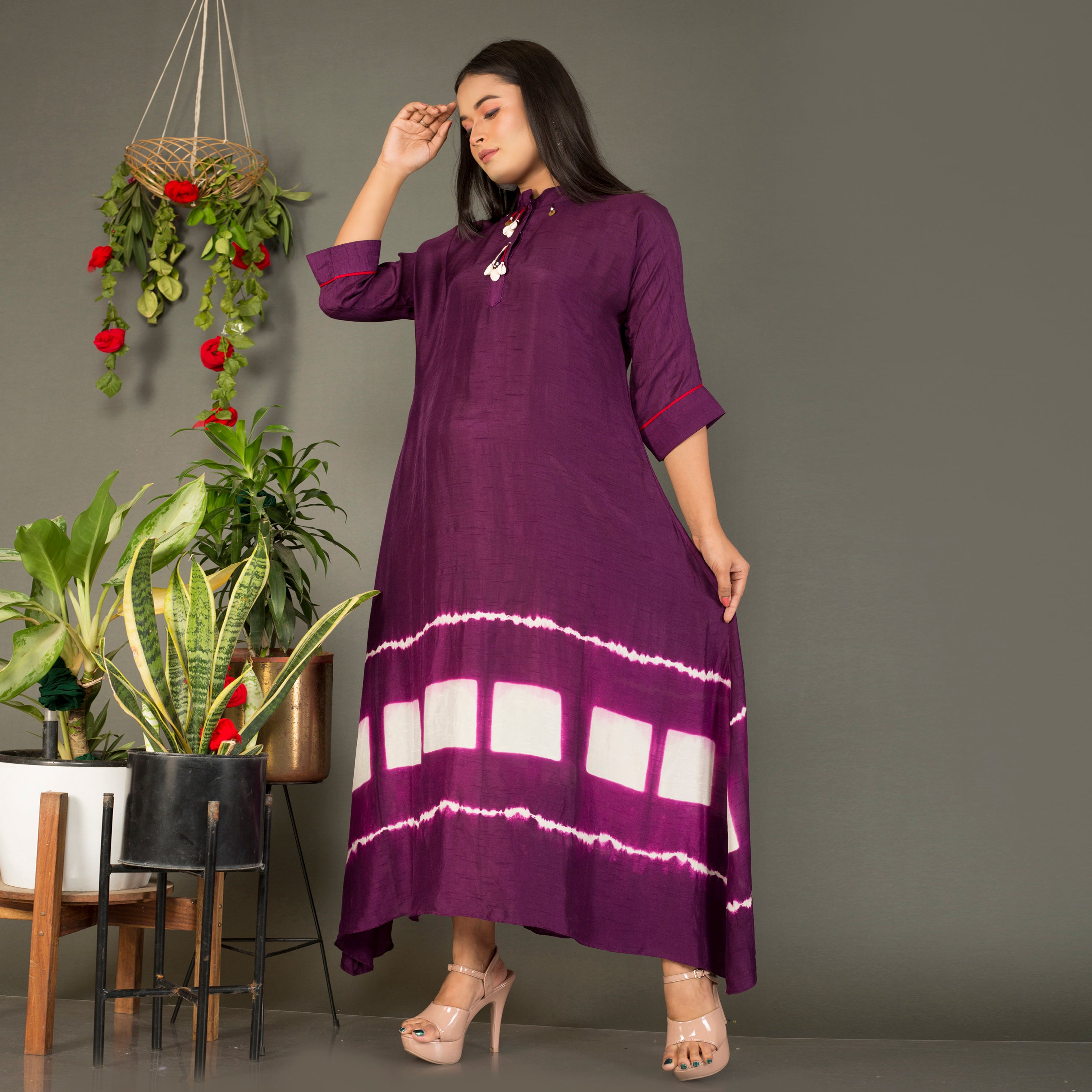 Marble dye Silk Kurta