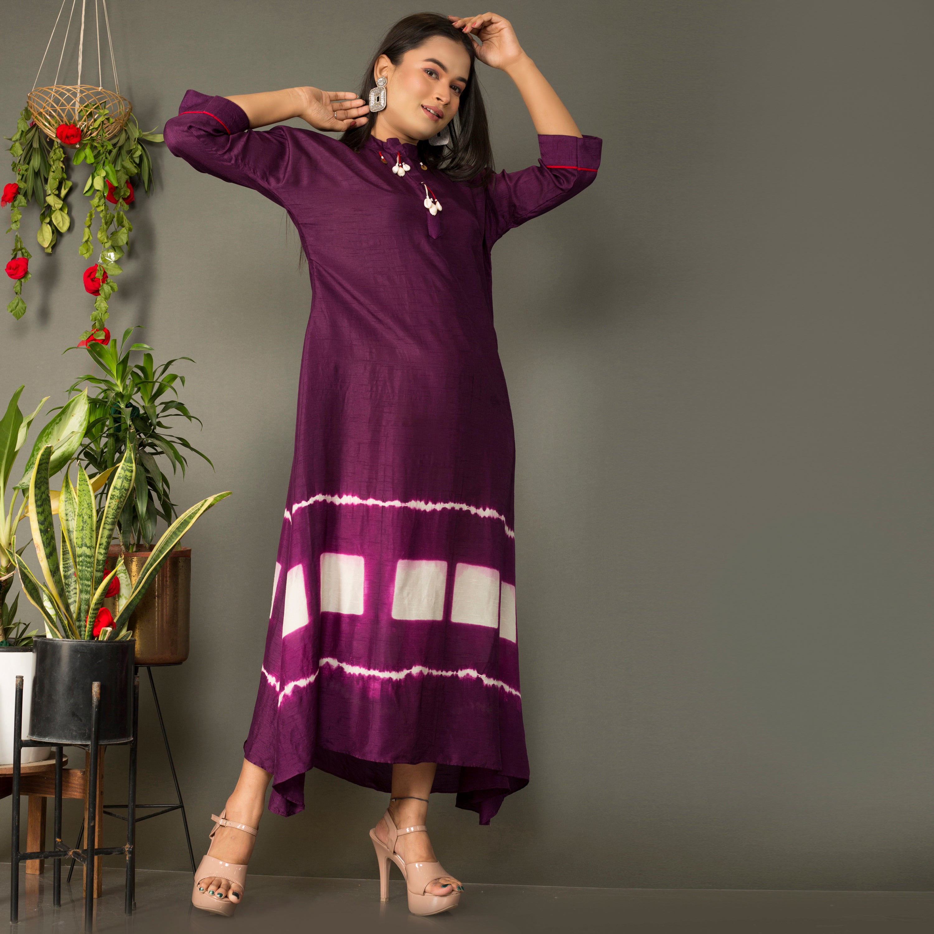 Marble dye Silk Kurta