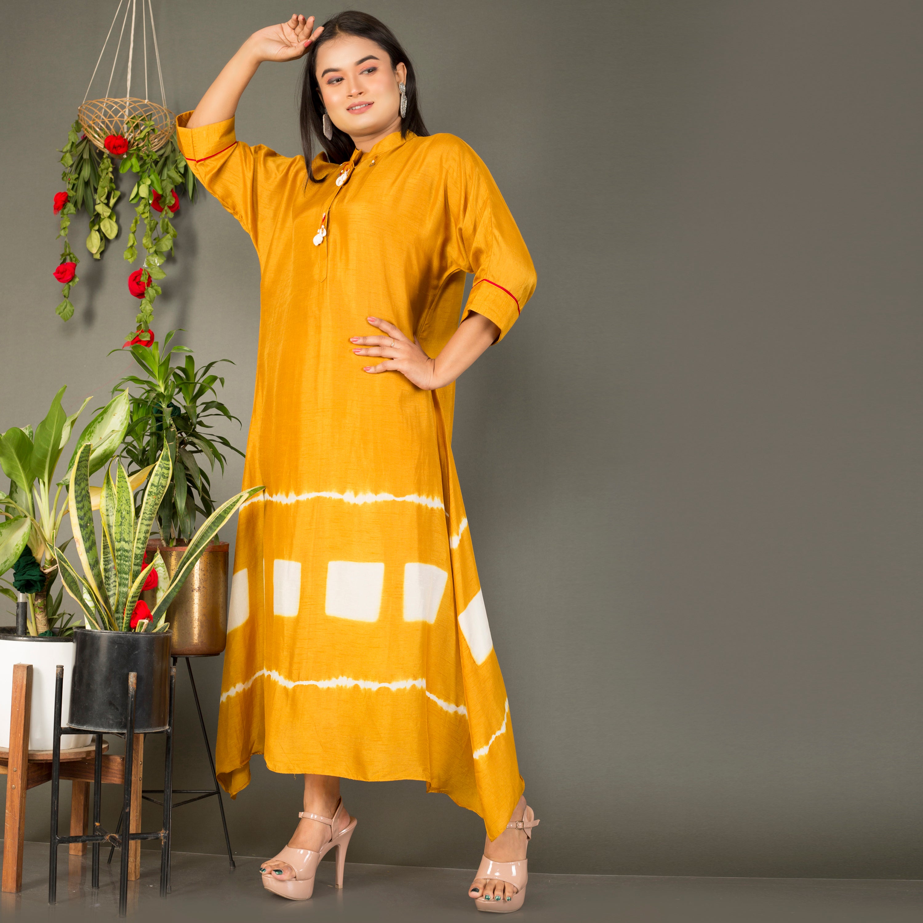Marble dye Silk Kurta