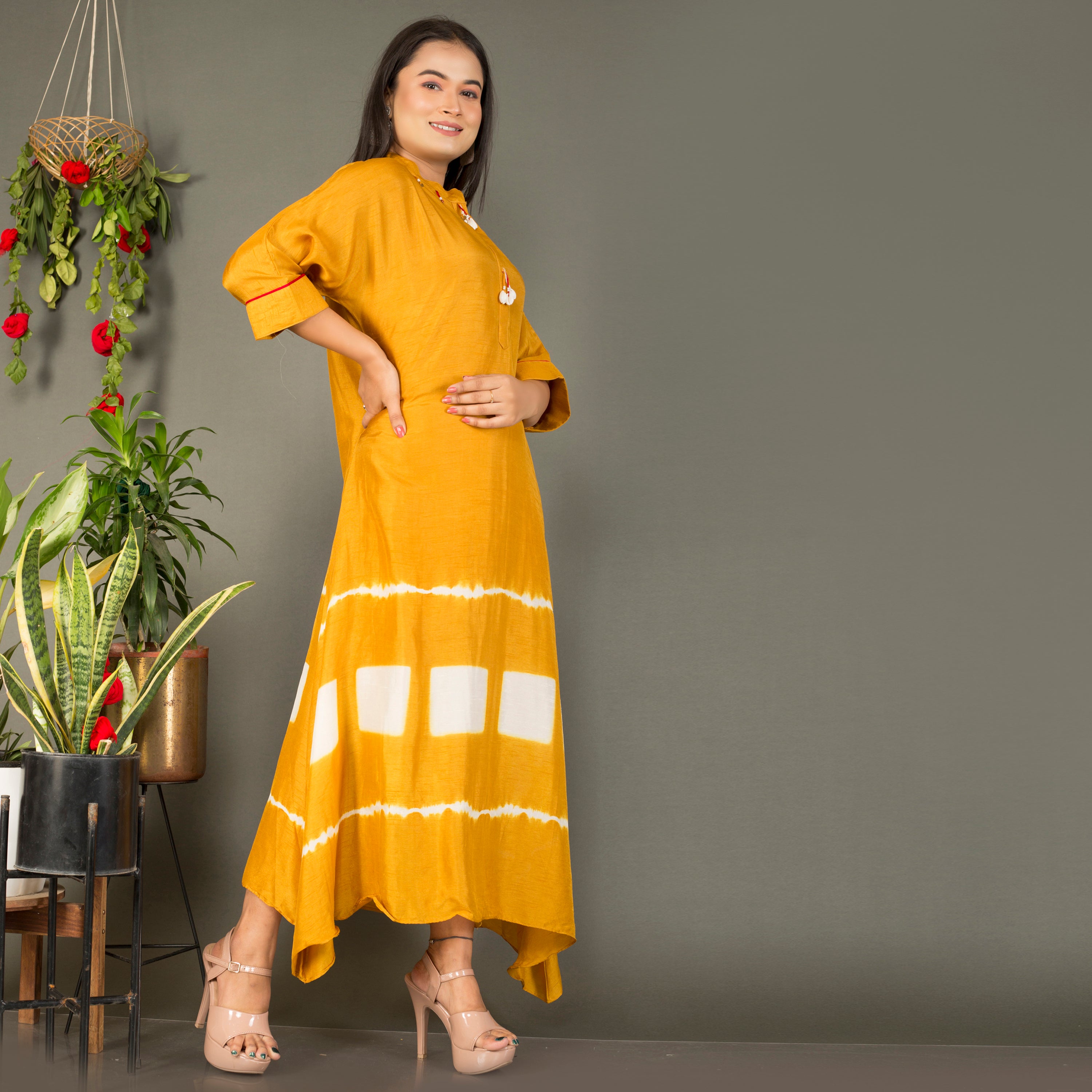 Marble dye Silk Kurta