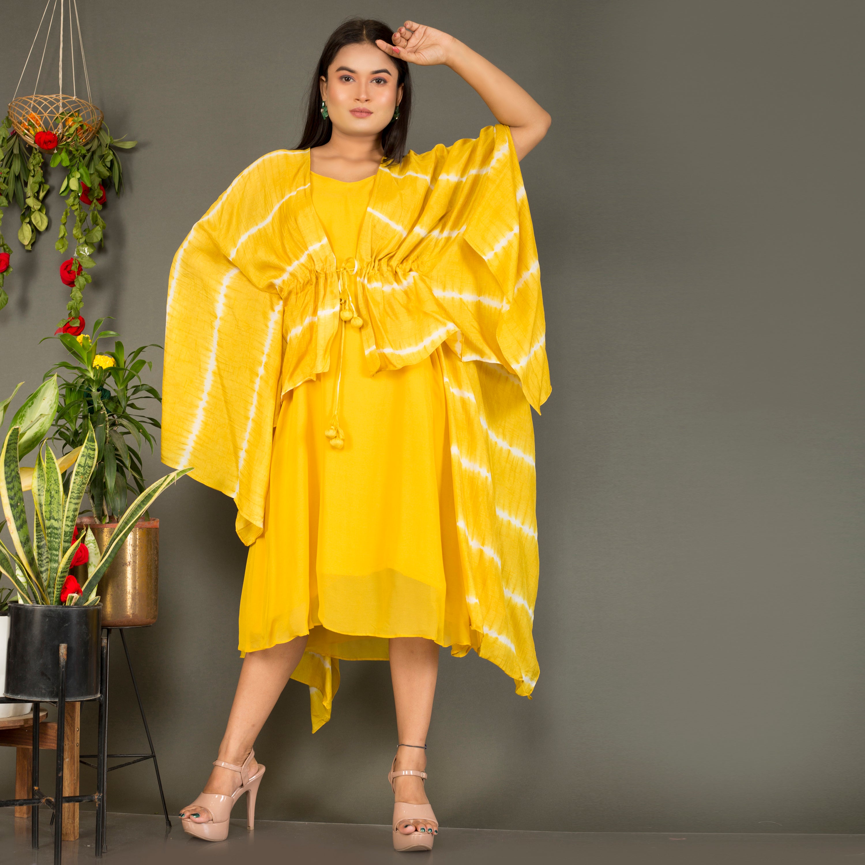 Dress with silk jacket