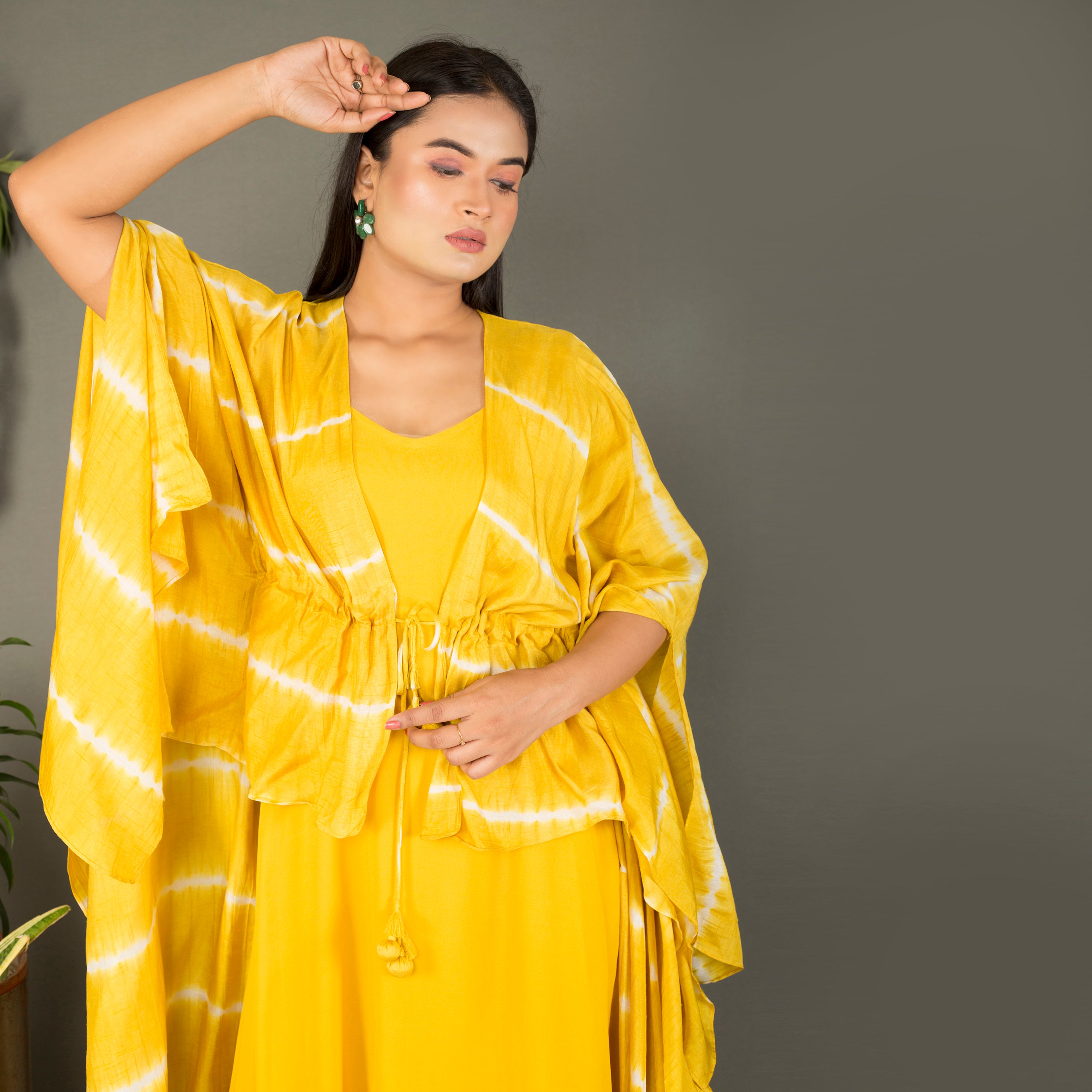 Dress with silk jacket