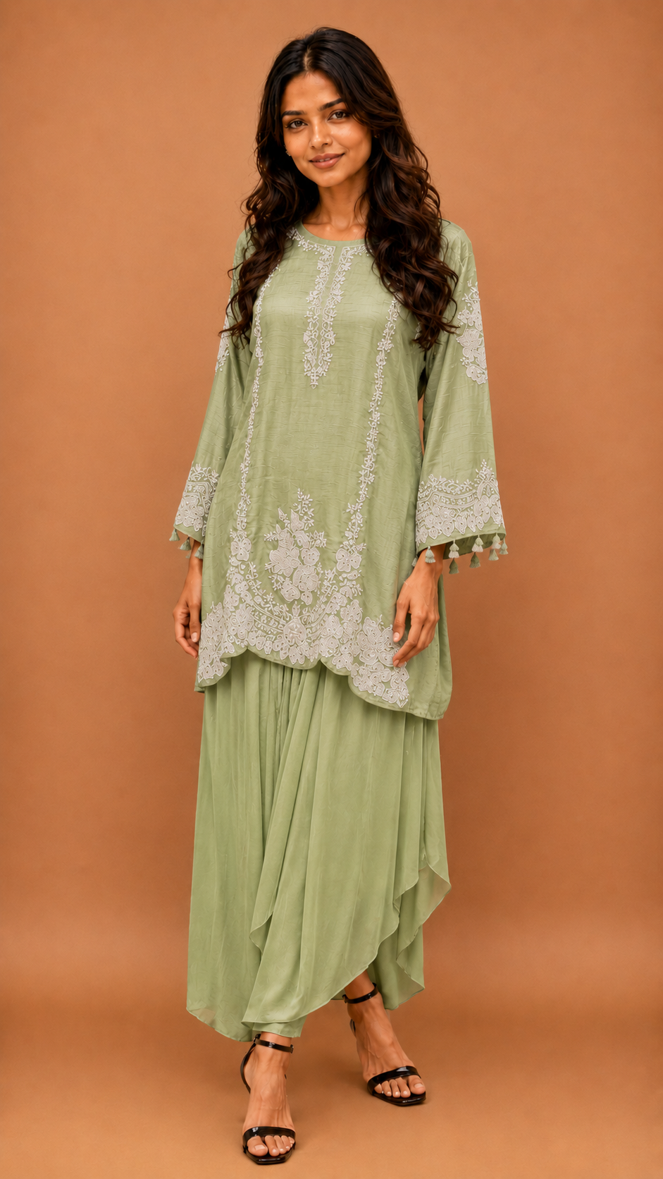 Skirt dhoti with heavy kurta
