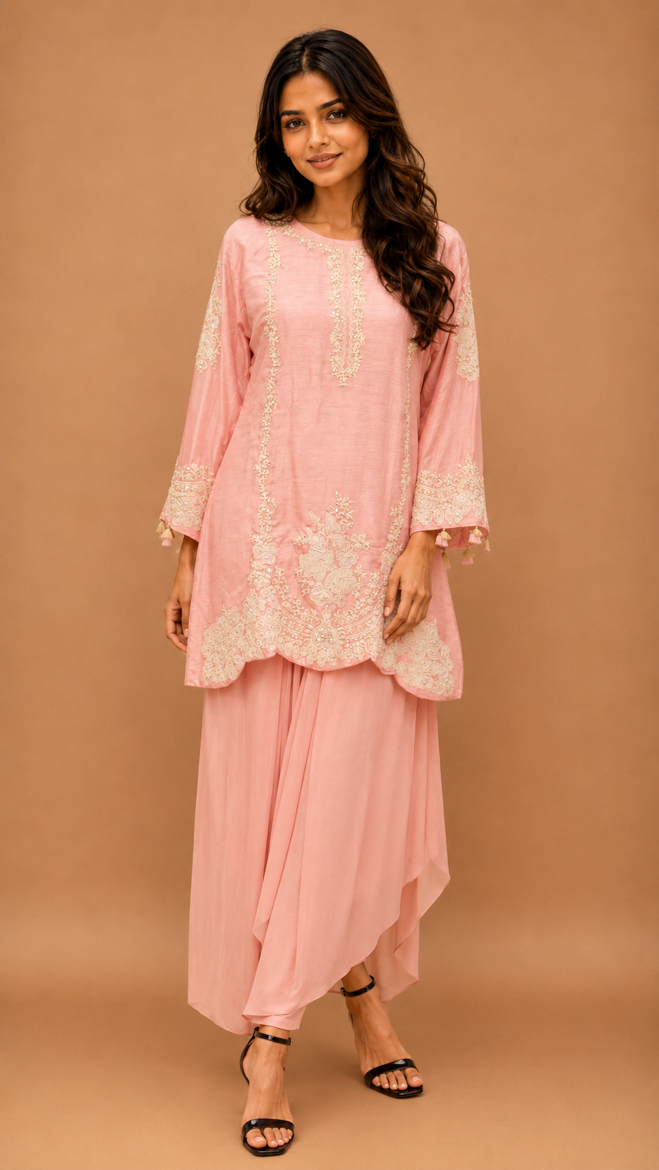Skirt dhoti with heavy kurta
