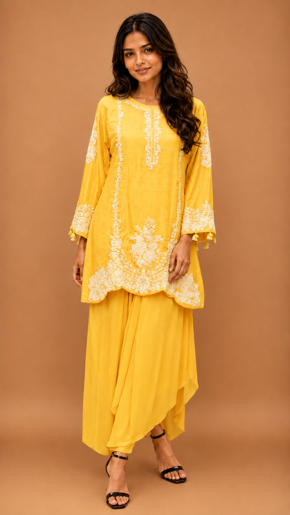 Skirt dhoti with heavy kurta