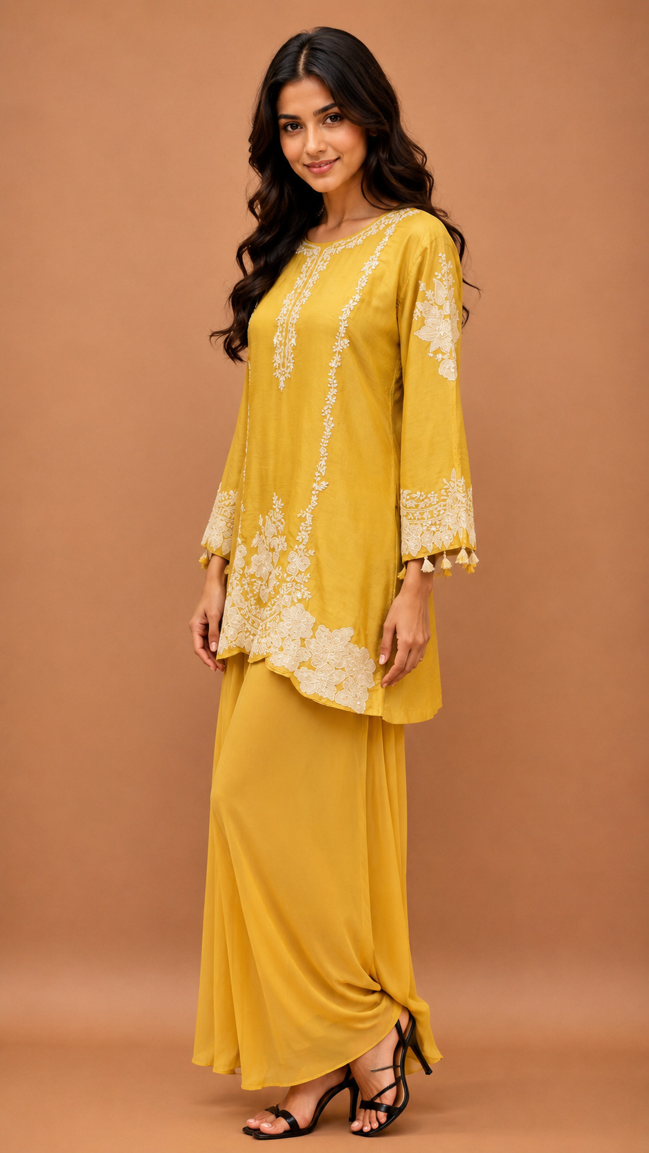 Skirt dhoti with heavy kurta