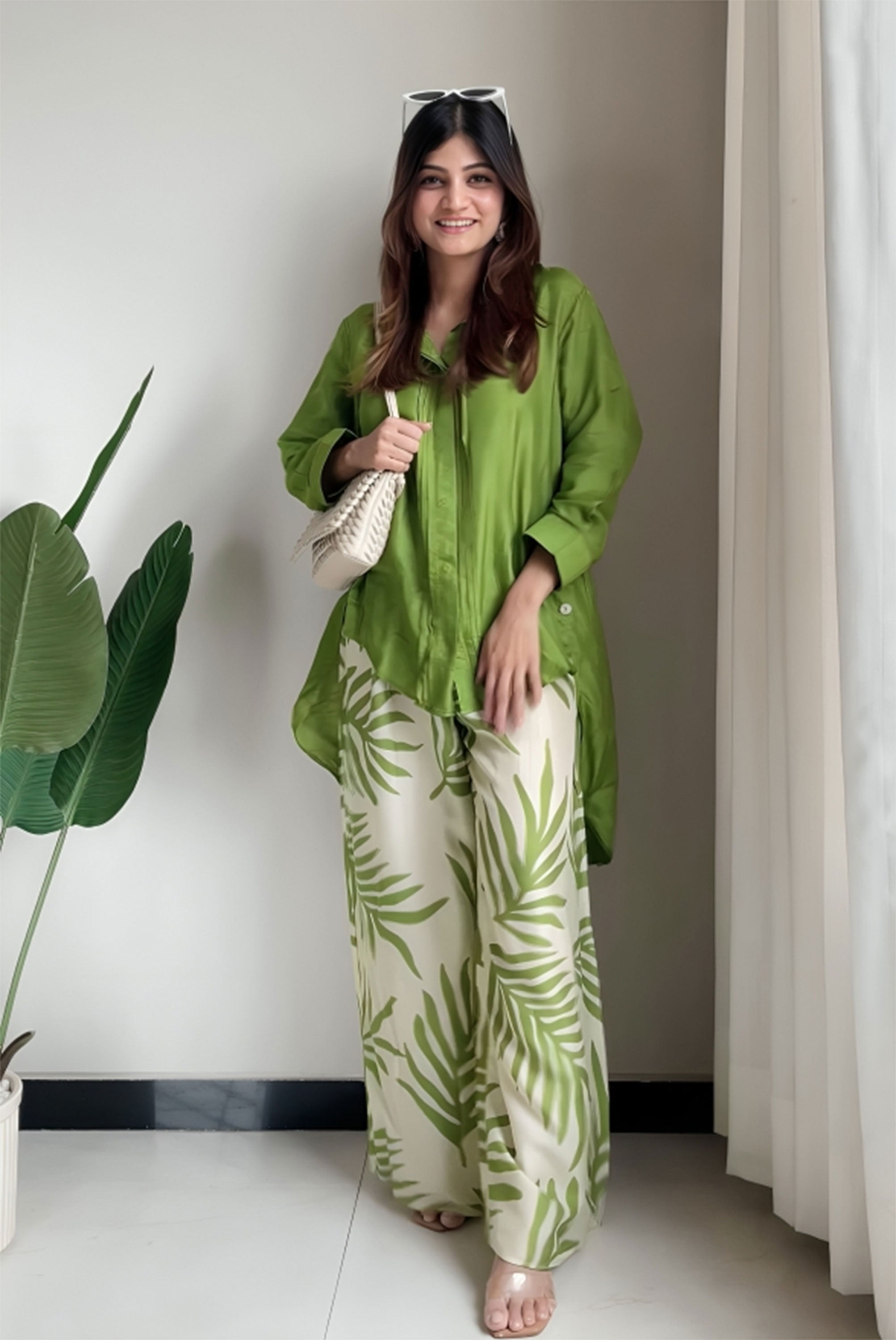 High Low Top with Printed Pant