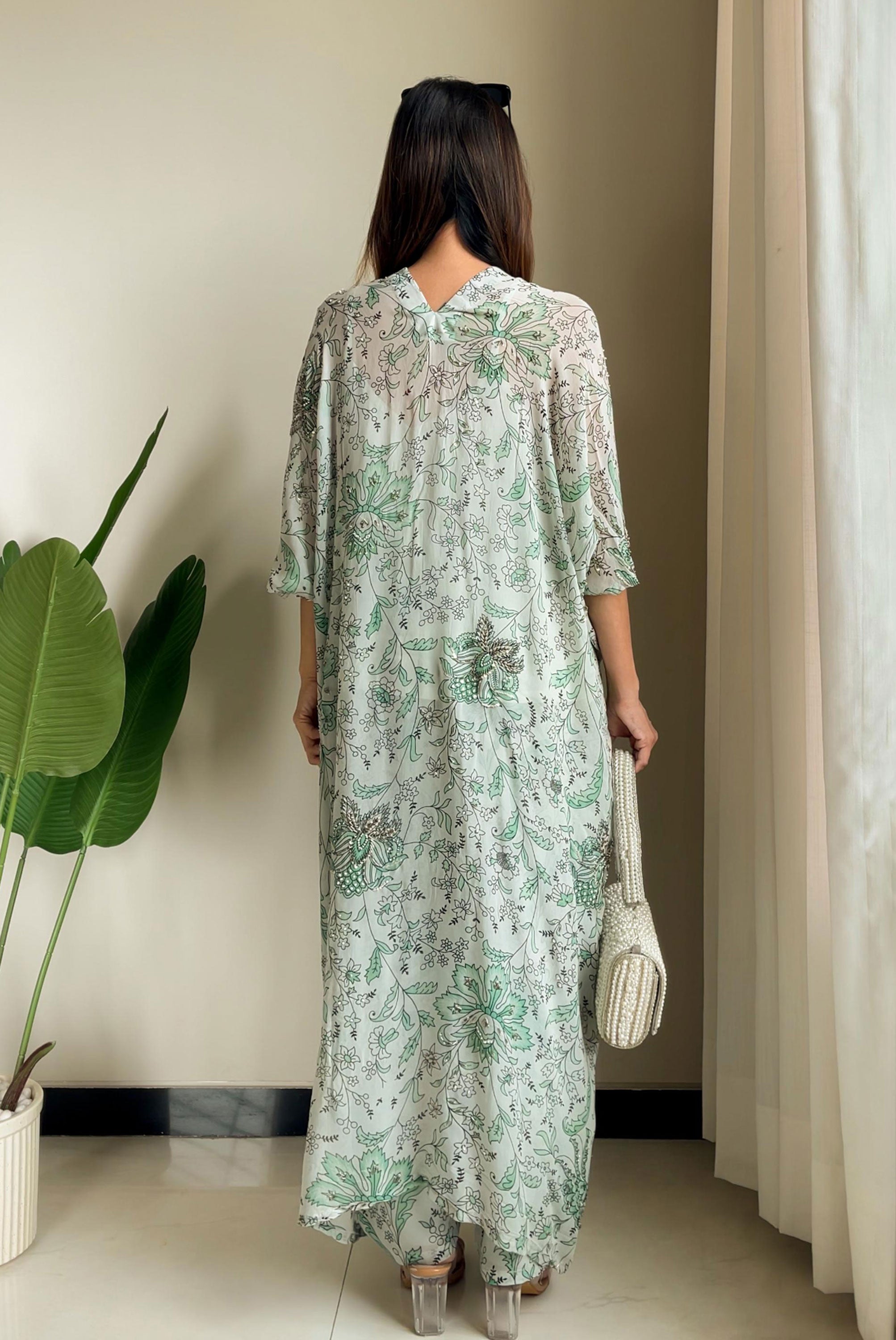 Printed Georgette Sequin Work Co-ord Set
