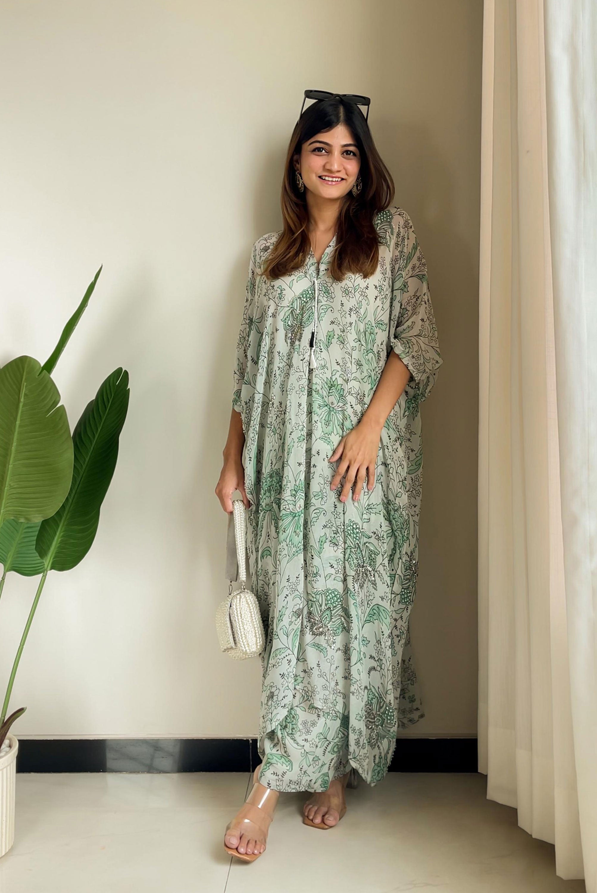 Printed Georgette Sequin Work Co-ord Set
