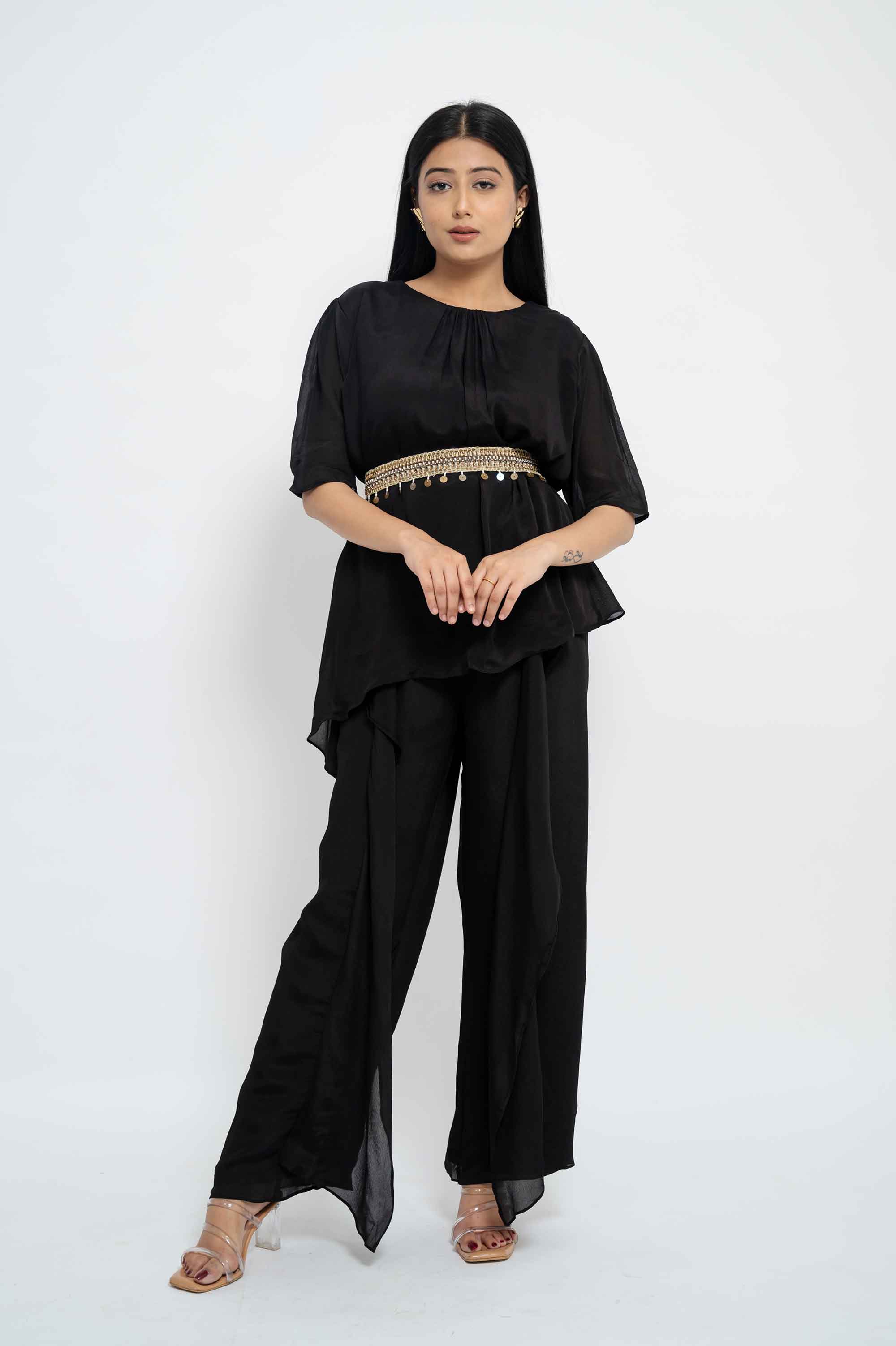Stylish Flared Coord with Embellished belt