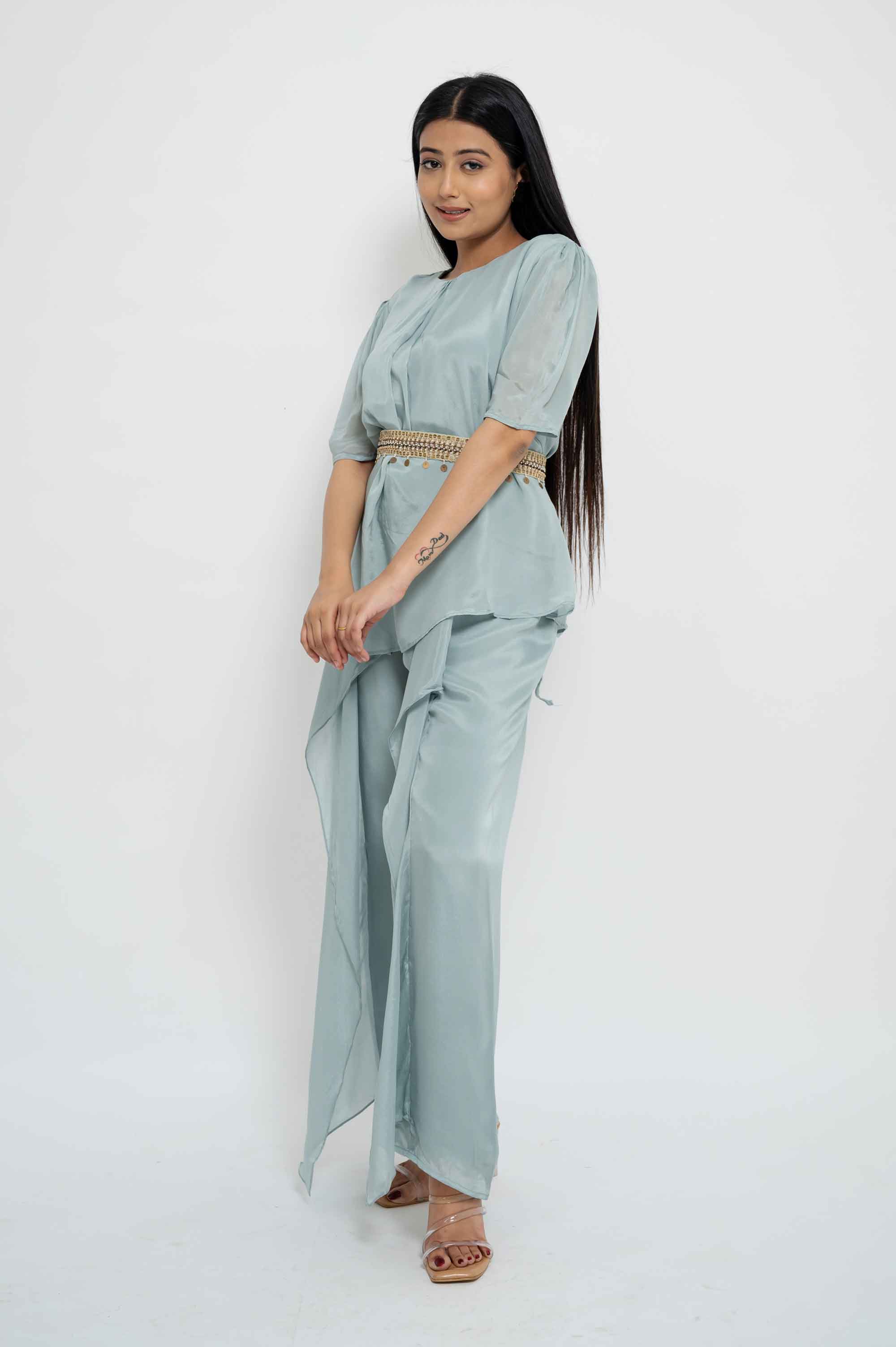 Stylish Flared Coord with Embellished belt