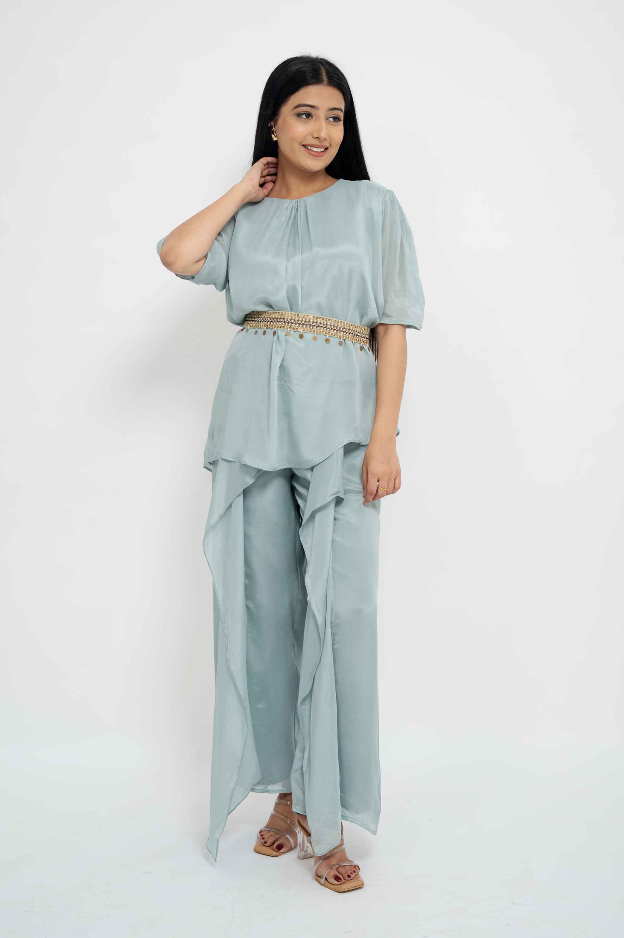 Stylish Flared Coord with Embellished belt