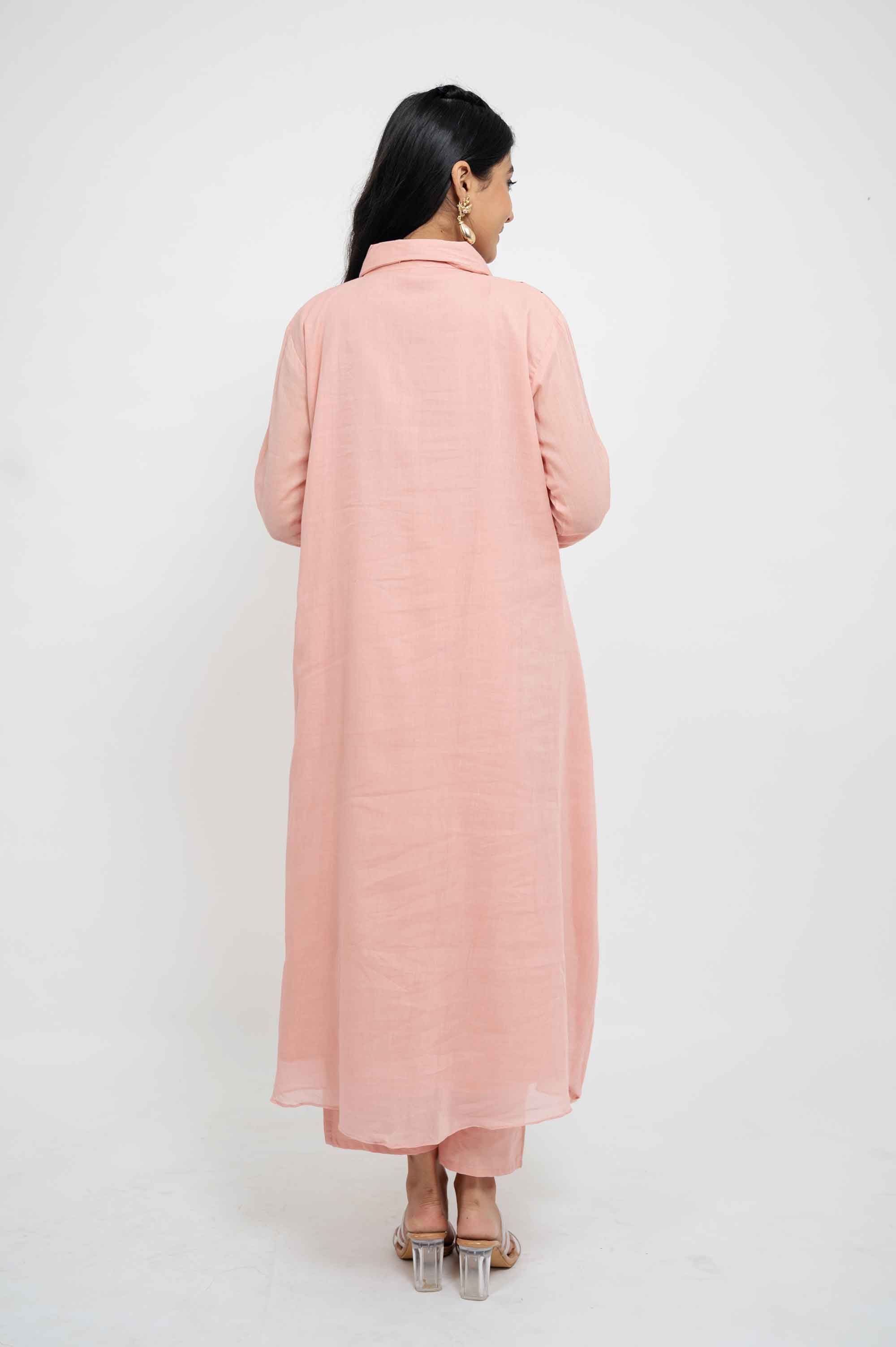 Collared Kurtaset with Thread Horses