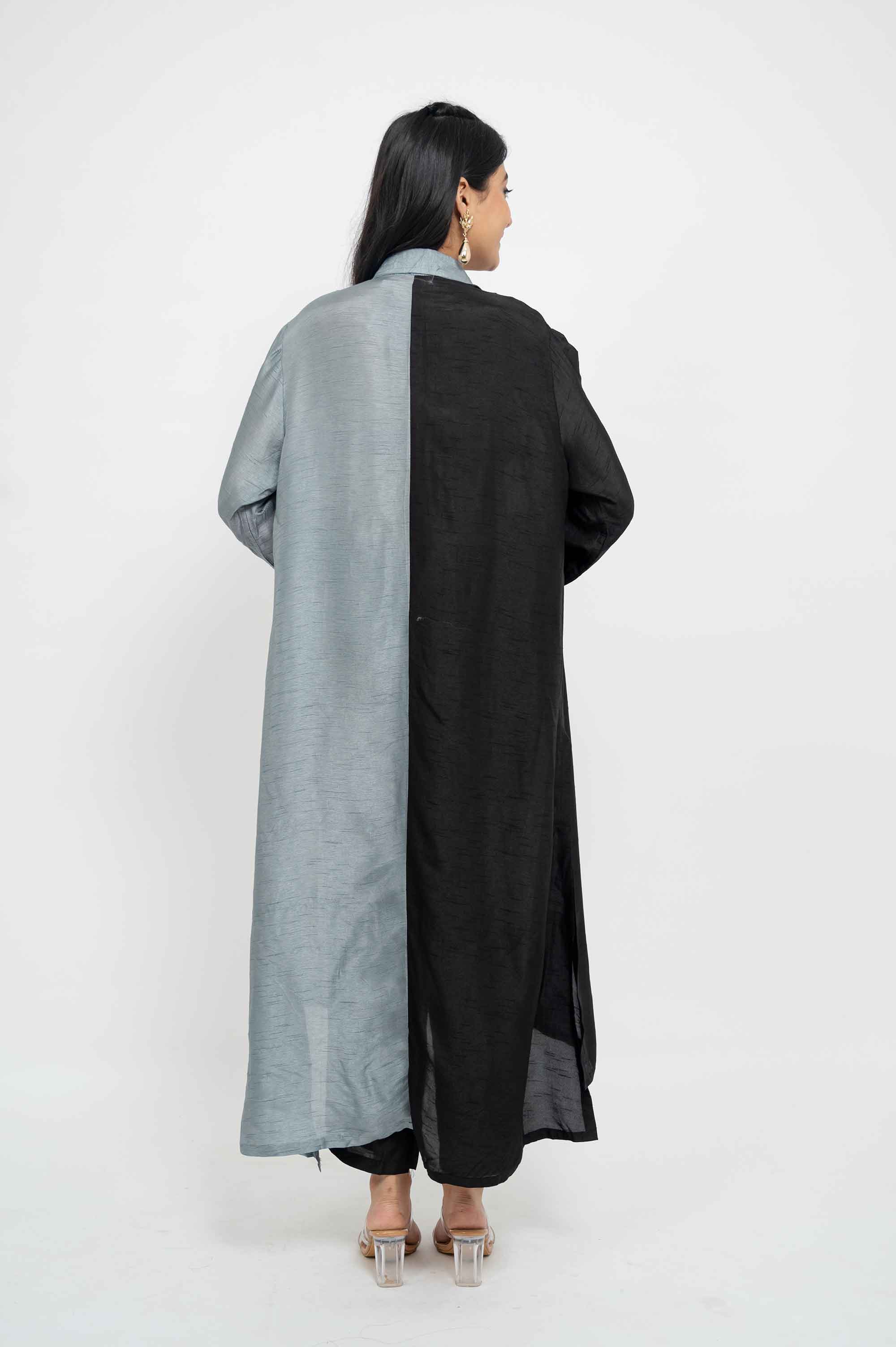 Dual Colour Half-half Kurta Set