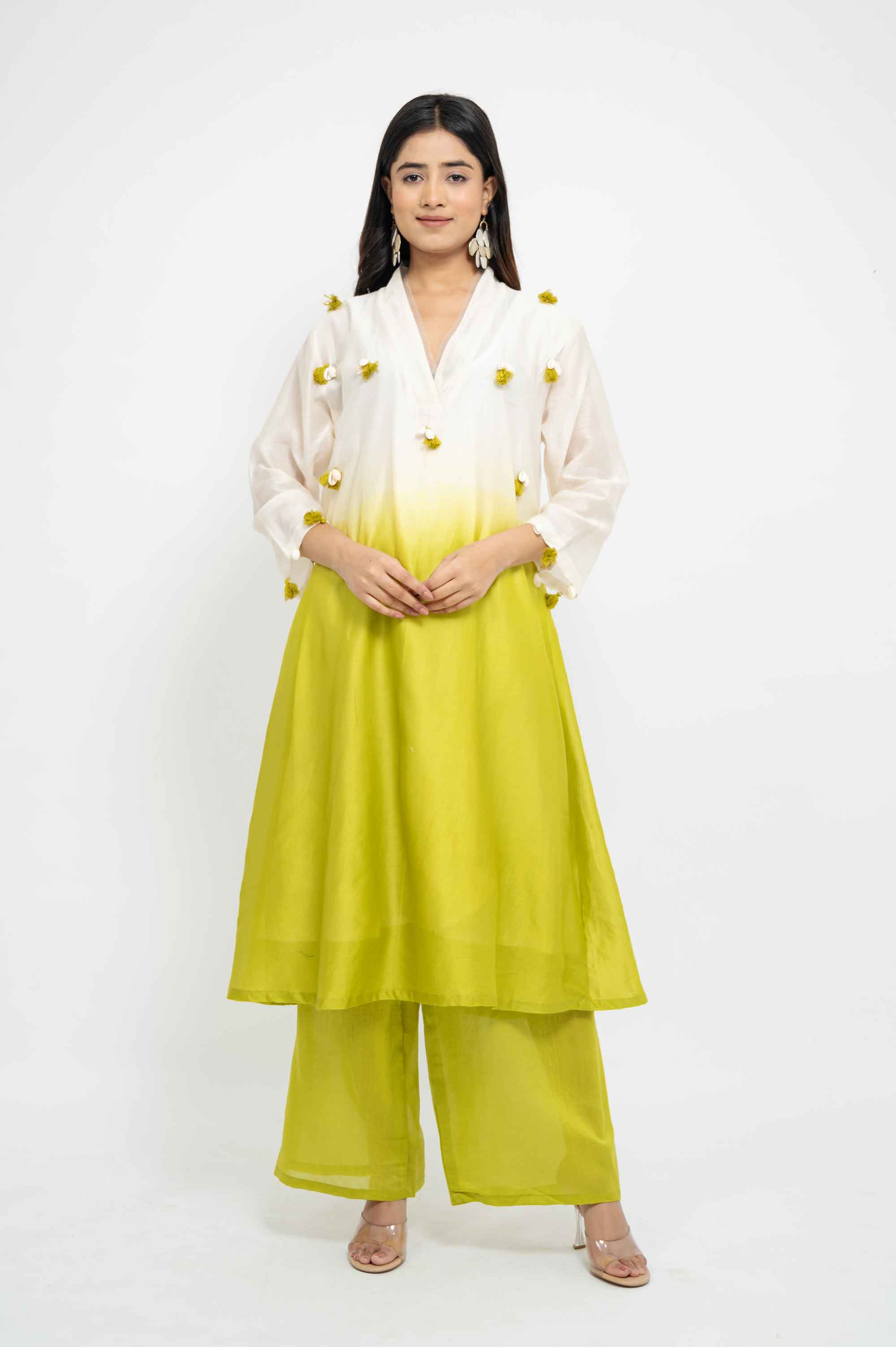 Dual Shaded Kurta set with Kodi Work