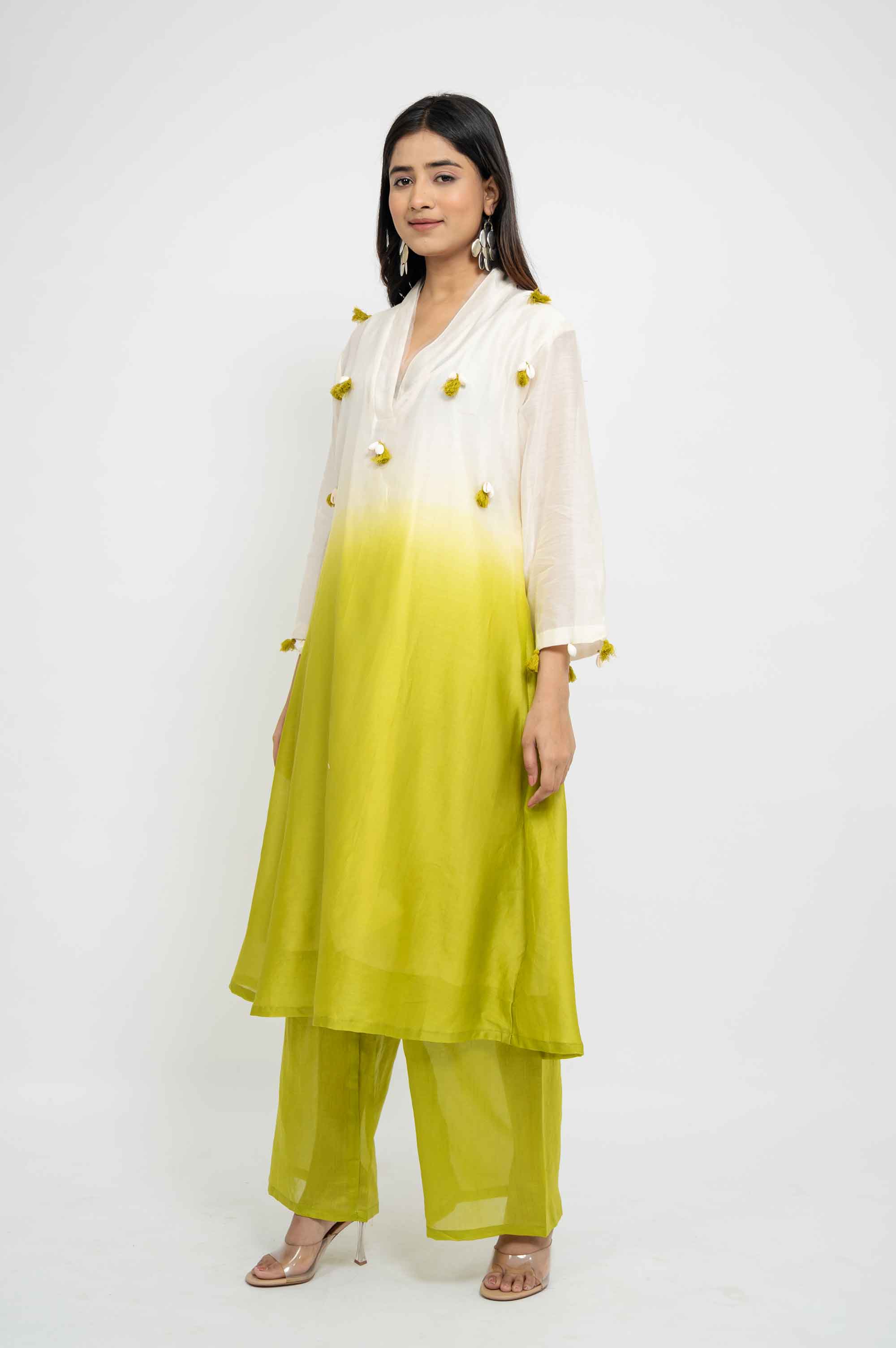 Dual Shaded Kurta set with Kodi Work