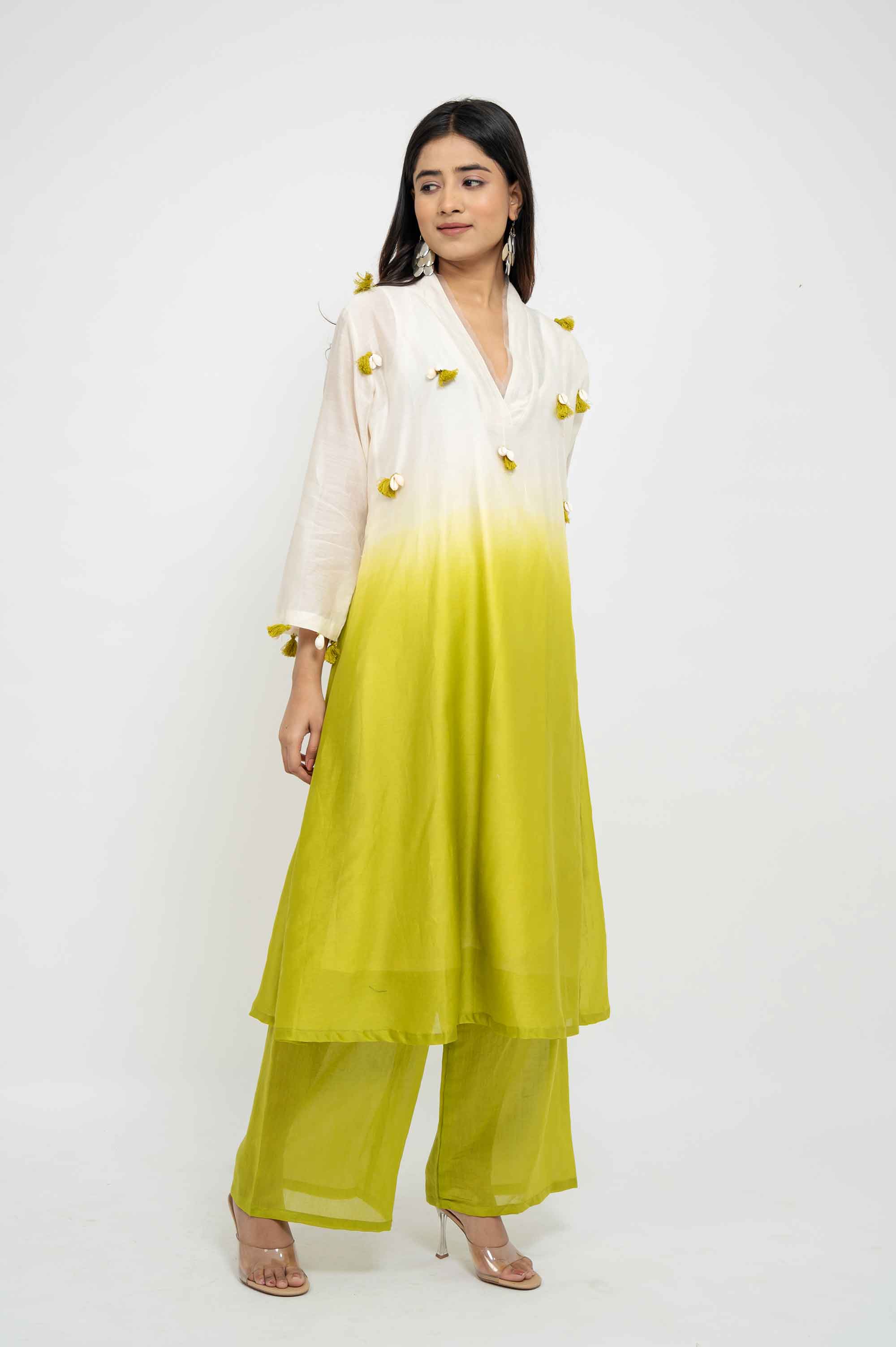 Dual Shaded Kurta set with Kodi Work